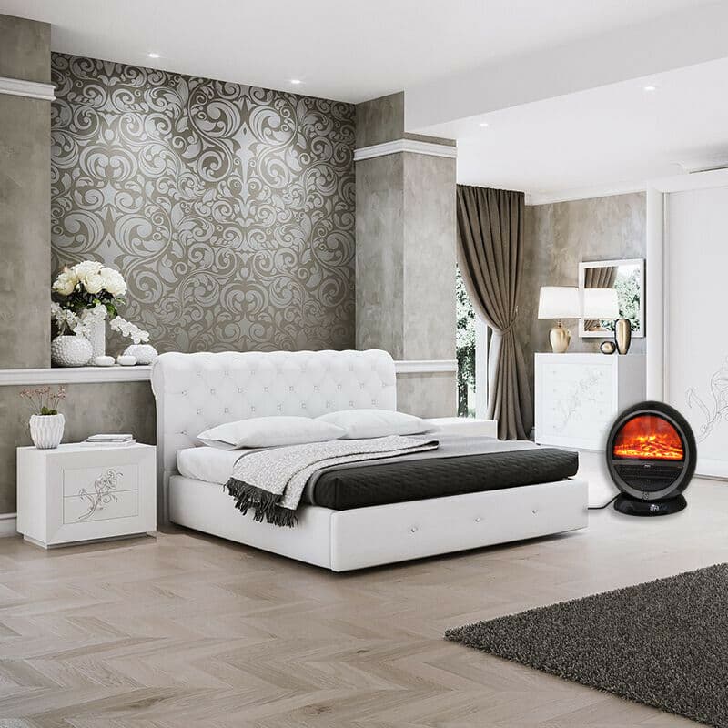 Termoventilatore elettrico da terra con fiamma finta e vetro temperato da 1500 W in Stufe elettriche Decor Space - Altamura, commercioVirtuoso.it