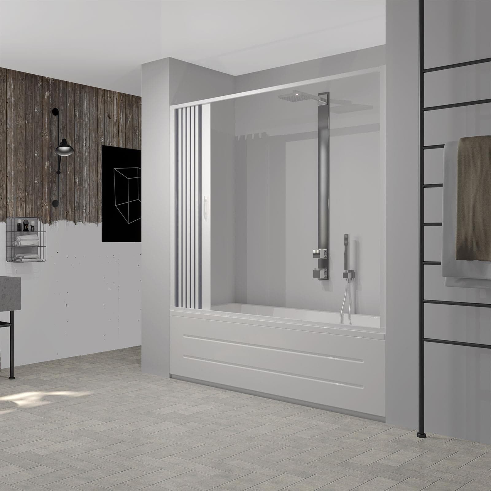 Box sopra vasca a nicchia "Flex" con fascia larga apertura laterale a soffietto riducibile "Made in Italy" Casa e cucina/Bagno/Mobili da bagno/Mobiletti e armadietti/Mobili a muro Decor Space - Altamura, Commerciovirtuoso.it