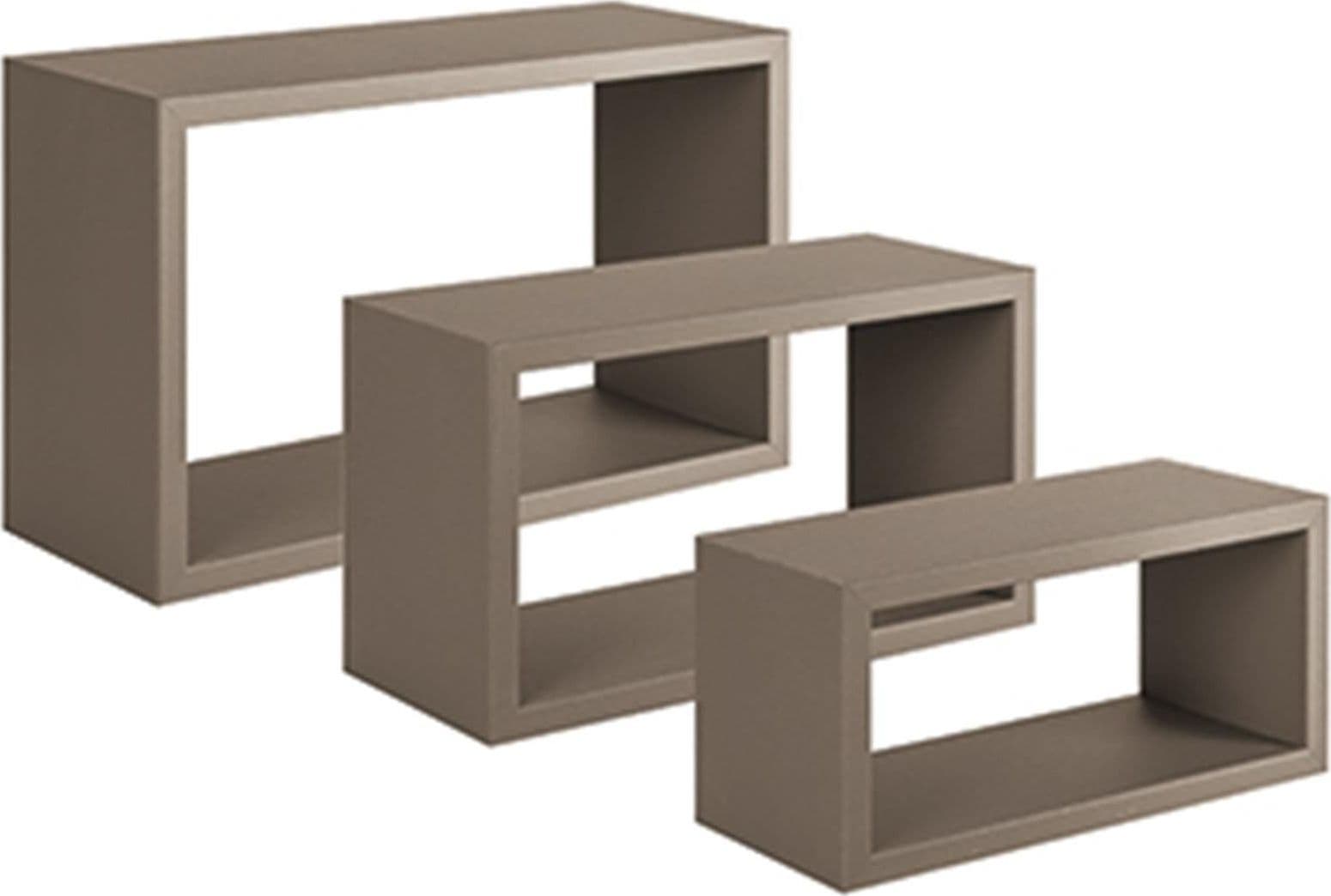 Set 3 cubi, mensole in legno "Trittico" da parete design moderno con fissaggio a scomparsa - 33