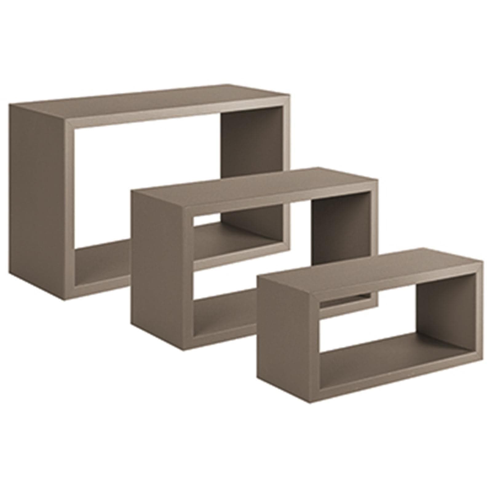 Set 3 cubi, mensole in legno "Trittico" da parete design moderno con fissaggio a scomparsa - 33