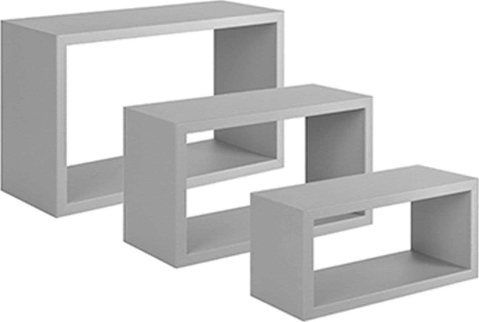 Set 3 cubi, mensole in legno "Trittico" da parete design moderno con fissaggio a scomparsa Casa e cucina/Organizzazione interni/Porta oggetti cassetti e scaffali/Mensole da muro Decor Space - Altamura, Commerciovirtuoso.it