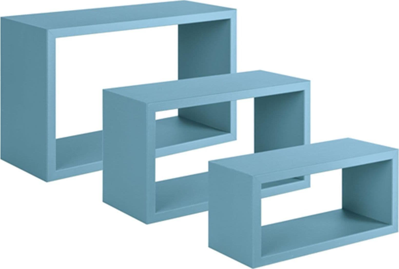Set 3 cubi, mensole in legno "Trittico" da parete design moderno con fissaggio a scomparsa Casa e cucina/Organizzazione interni/Porta oggetti cassetti e scaffali/Mensole da muro Decor Space - Altamura, Commerciovirtuoso.it