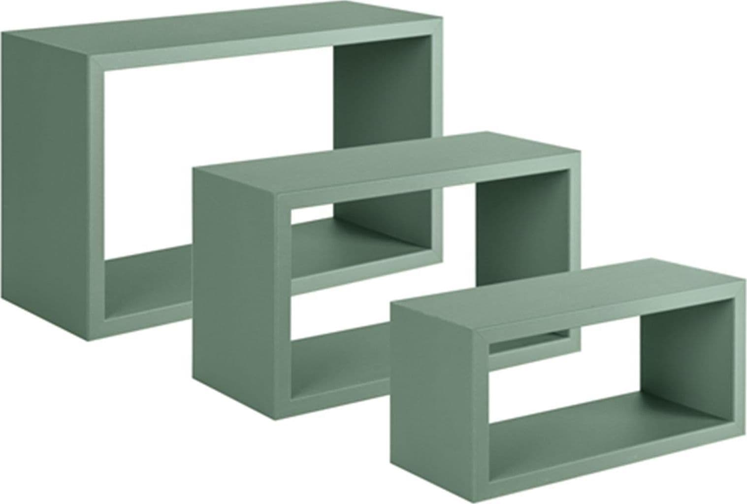 Set 3 cubi, mensole in legno "Trittico" da parete design moderno con fissaggio a scomparsa Casa e cucina/Organizzazione interni/Porta oggetti cassetti e scaffali/Mensole da muro Decor Space - Altamura, Commerciovirtuoso.it