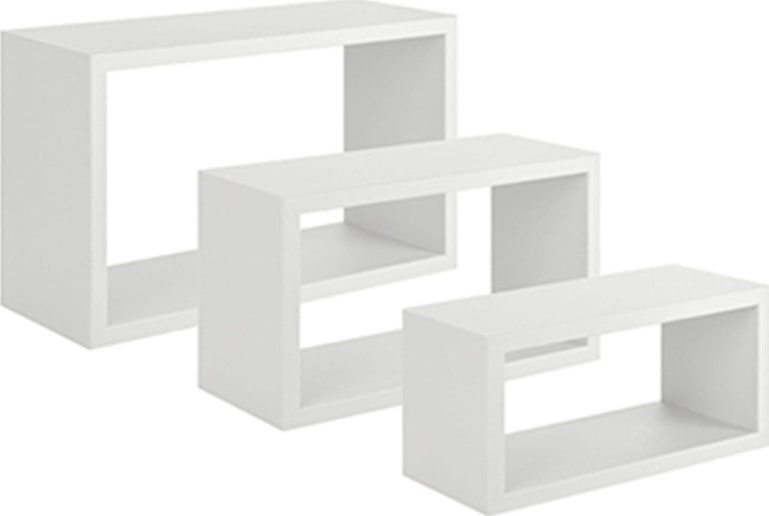 Set 3 cubi, mensole in legno "Trittico" da parete design moderno con fissaggio a scomparsa in Mensole da muro Decor Space - Altamura, commercioVirtuoso.it