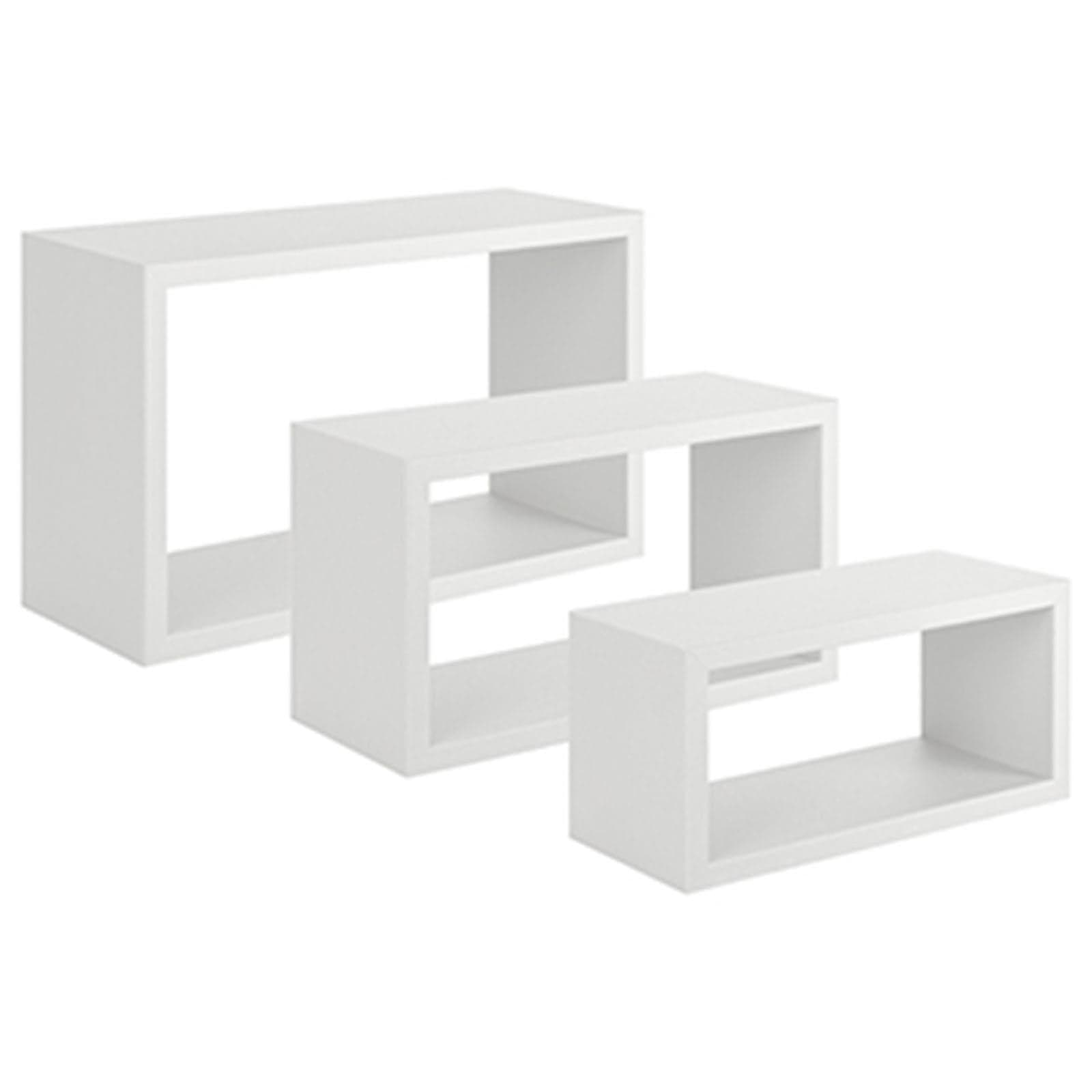 Set 3 cubi, mensole in legno "Trittico" da parete design moderno con fissaggio a scomparsa in Mensole da muro Decor Space - Altamura, commercioVirtuoso.it