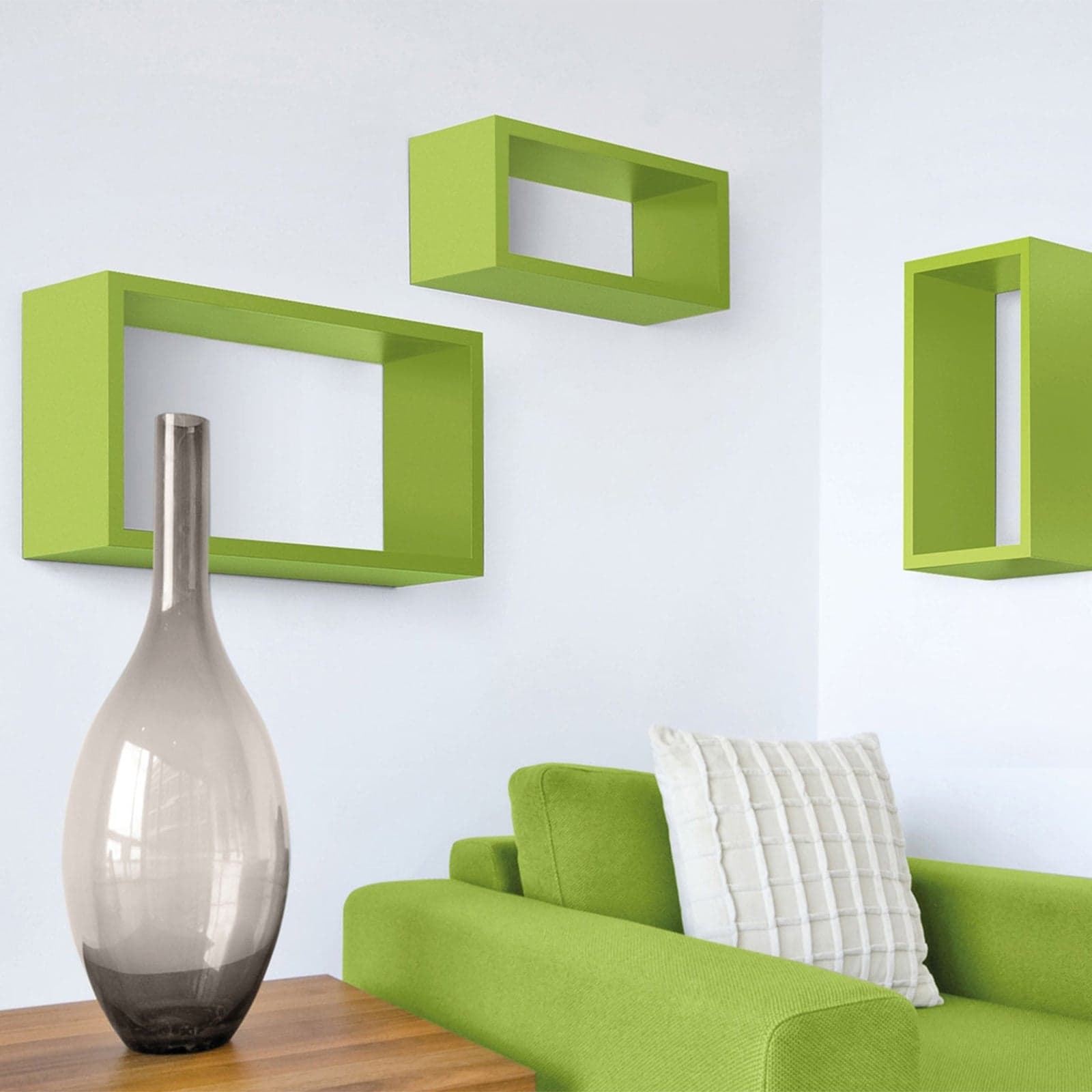 Set 3 cubi, mensole in legno "Trittico" da parete design moderno con fissaggio a scomparsa Casa e cucina/Organizzazione interni/Porta oggetti cassetti e scaffali/Mensole da muro Decor Space - Altamura, Commerciovirtuoso.it