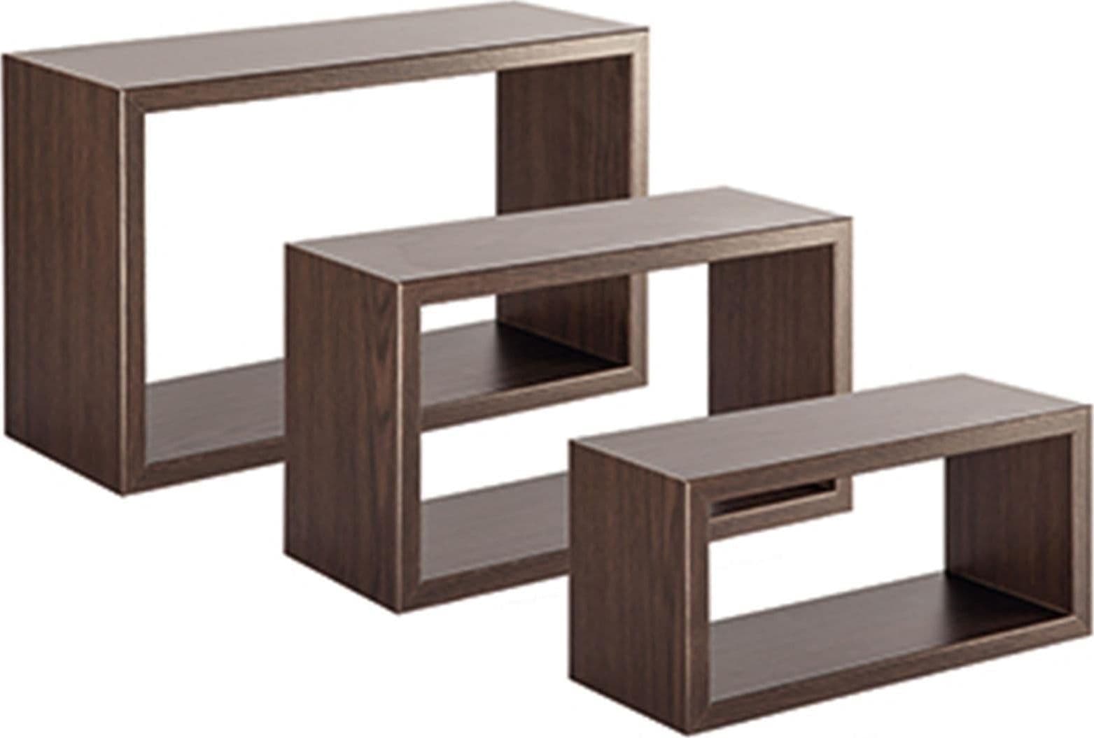 Set 3 cubi, mensole in legno "Trittico" da parete design moderno con fissaggio a scomparsa Casa e cucina/Organizzazione interni/Porta oggetti cassetti e scaffali/Mensole da muro Decor Space - Altamura, Commerciovirtuoso.it