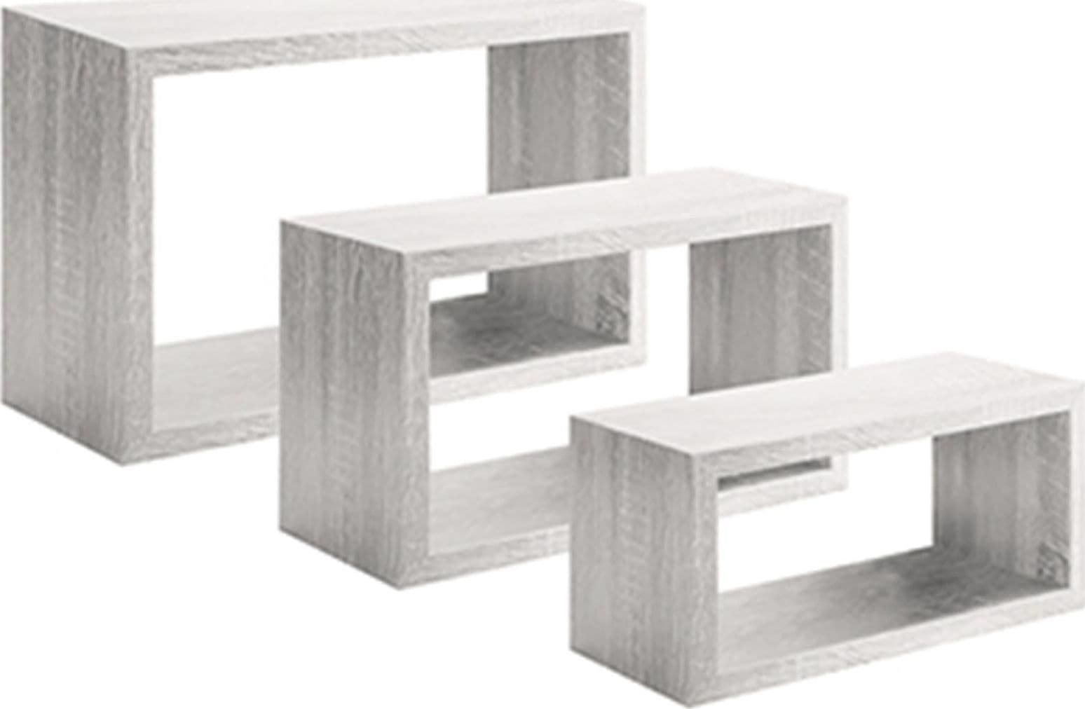 Set 3 cubi, mensole in legno "Trittico" da parete design moderno con fissaggio a scomparsa Casa e cucina/Organizzazione interni/Porta oggetti cassetti e scaffali/Mensole da muro Decor Space - Altamura, Commerciovirtuoso.it