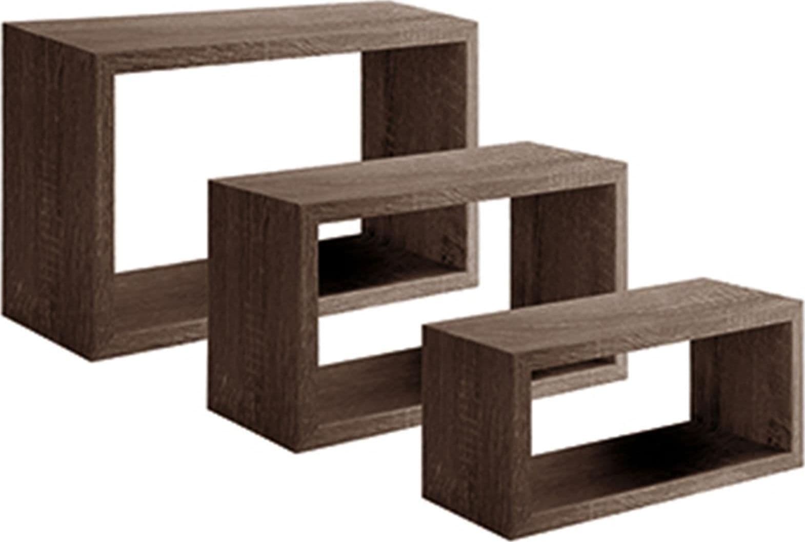 Set 3 cubi, mensole in legno "Trittico" da parete design moderno con fissaggio a scomparsa Casa e cucina/Organizzazione interni/Porta oggetti cassetti e scaffali/Mensole da muro Decor Space - Altamura, Commerciovirtuoso.it