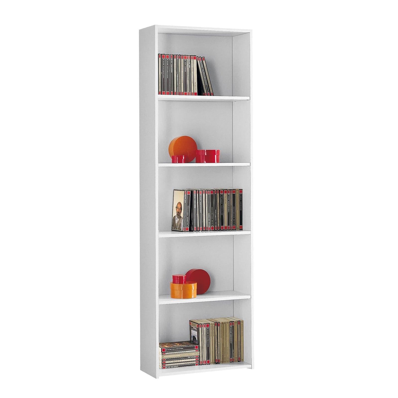 Libreria moderna in legno 5 ripiani per ufficio e cameretta h 175 cm Made in Italy Casa e cucina/Arredamento/Studio/Mobiletti e credenze/Librerie Decor Space - Altamura, Commerciovirtuoso.it