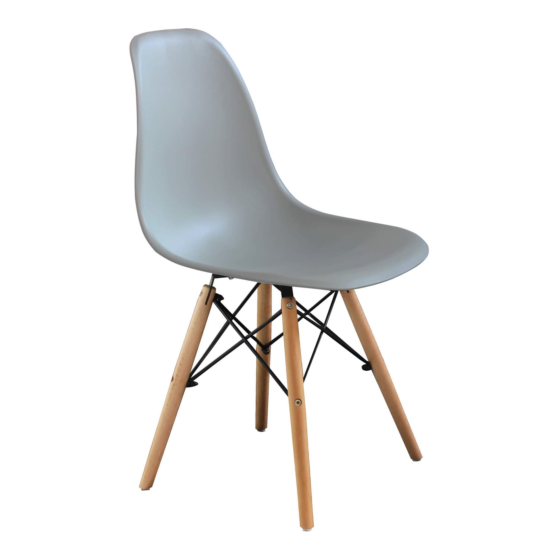 Sedia in policarbonato "Moritz" da interno Grigia con piedi in legno in Sedie per tavolo da giardino Decor Space - Altamura, commercioVirtuoso.it