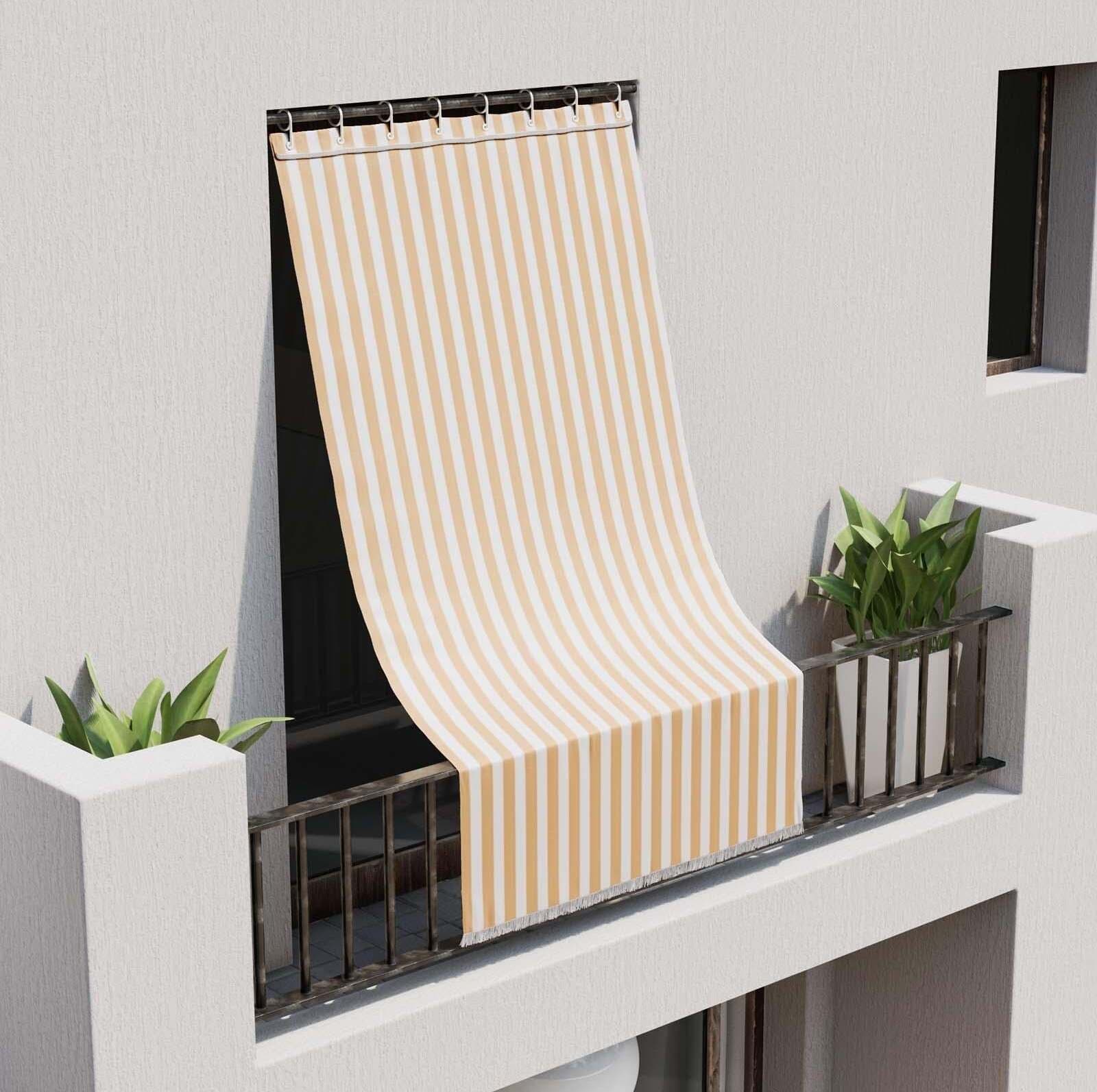 Tenda da sole con anelli per balcone e ringhiera in tessuto fasciato 140 x 250 cm Giardino e giardinaggio/Arredamento da giardino e accessori/Ombrelloni tende e tettucci parasole/Tende da veranda Decor Space - Altamura, Commerciovirtuoso.it