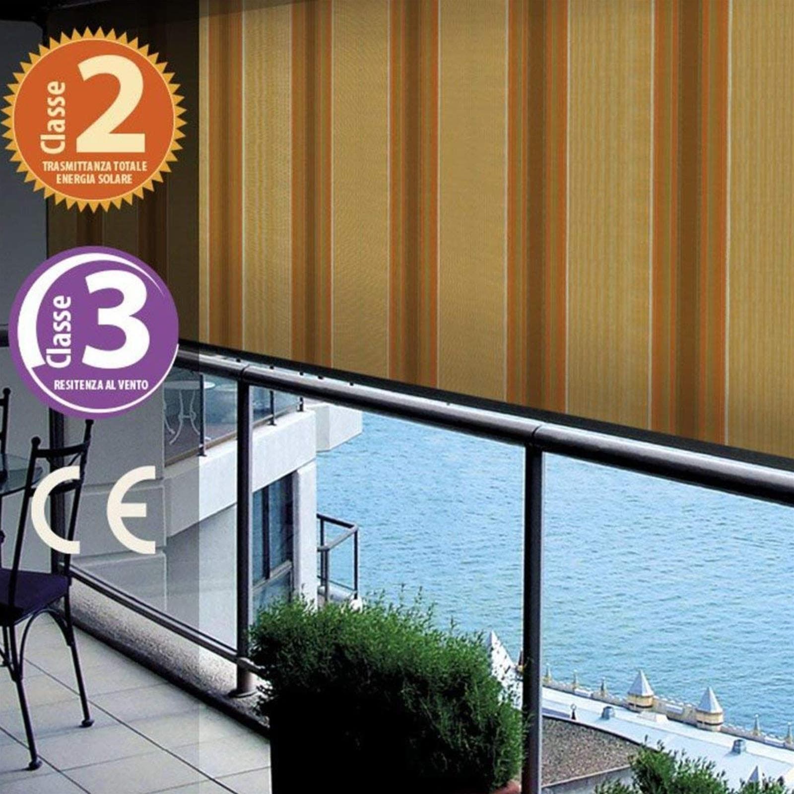 Tenda da sole a catenella "Mykonos" per balcone e veranda telo impermeabile Giardino e giardinaggio/Arredamento da giardino e accessori/Ombrelloni tende e tettucci parasole/Tende da veranda Decor Space - Altamura, Commerciovirtuoso.it