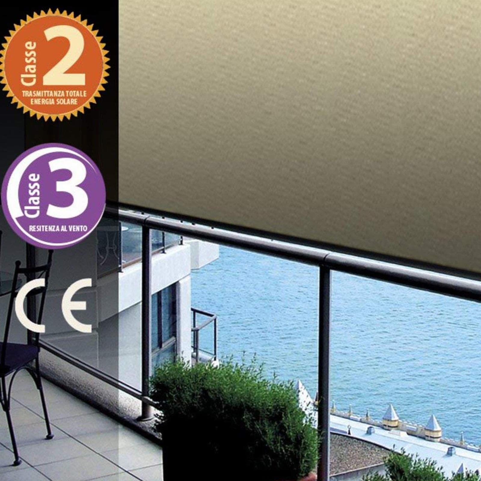 Tenda da sole a catenella "Mykonos" per balcone e veranda telo impermeabile Giardino e giardinaggio/Arredamento da giardino e accessori/Ombrelloni tende e tettucci parasole/Tende da veranda Decor Space - Altamura, Commerciovirtuoso.it