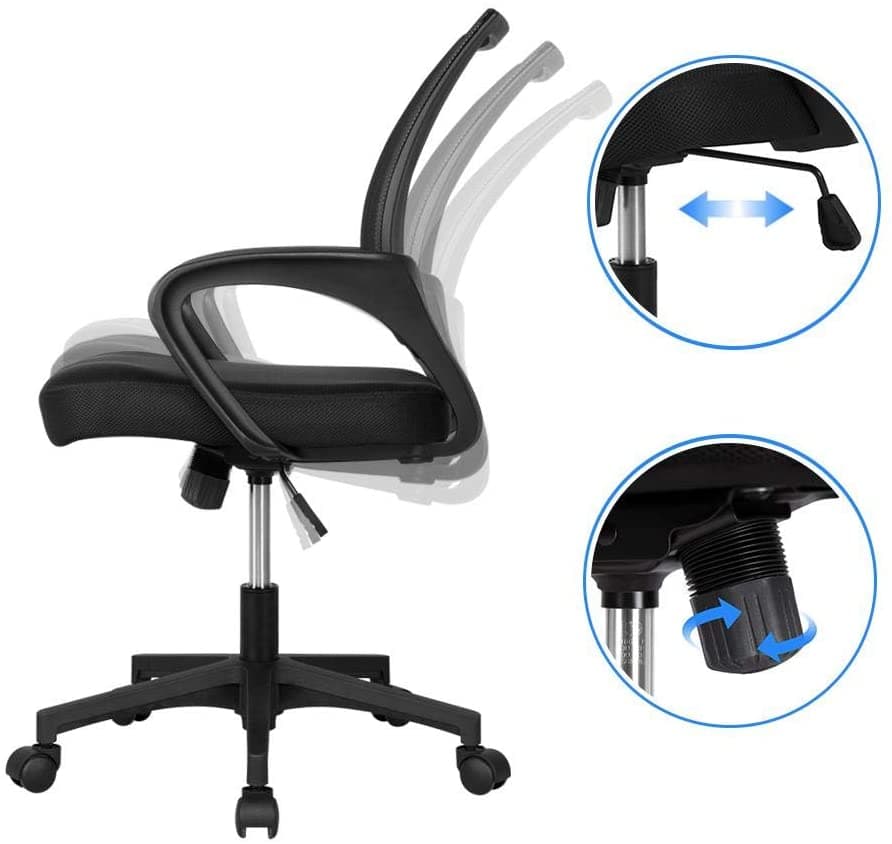 Sedia da ufficio ergonomica in tessuto traspirante con ruote "Bruxelles" per call center in Sedie da scrivania Decor Space - Altamura, commercioVirtuoso.it