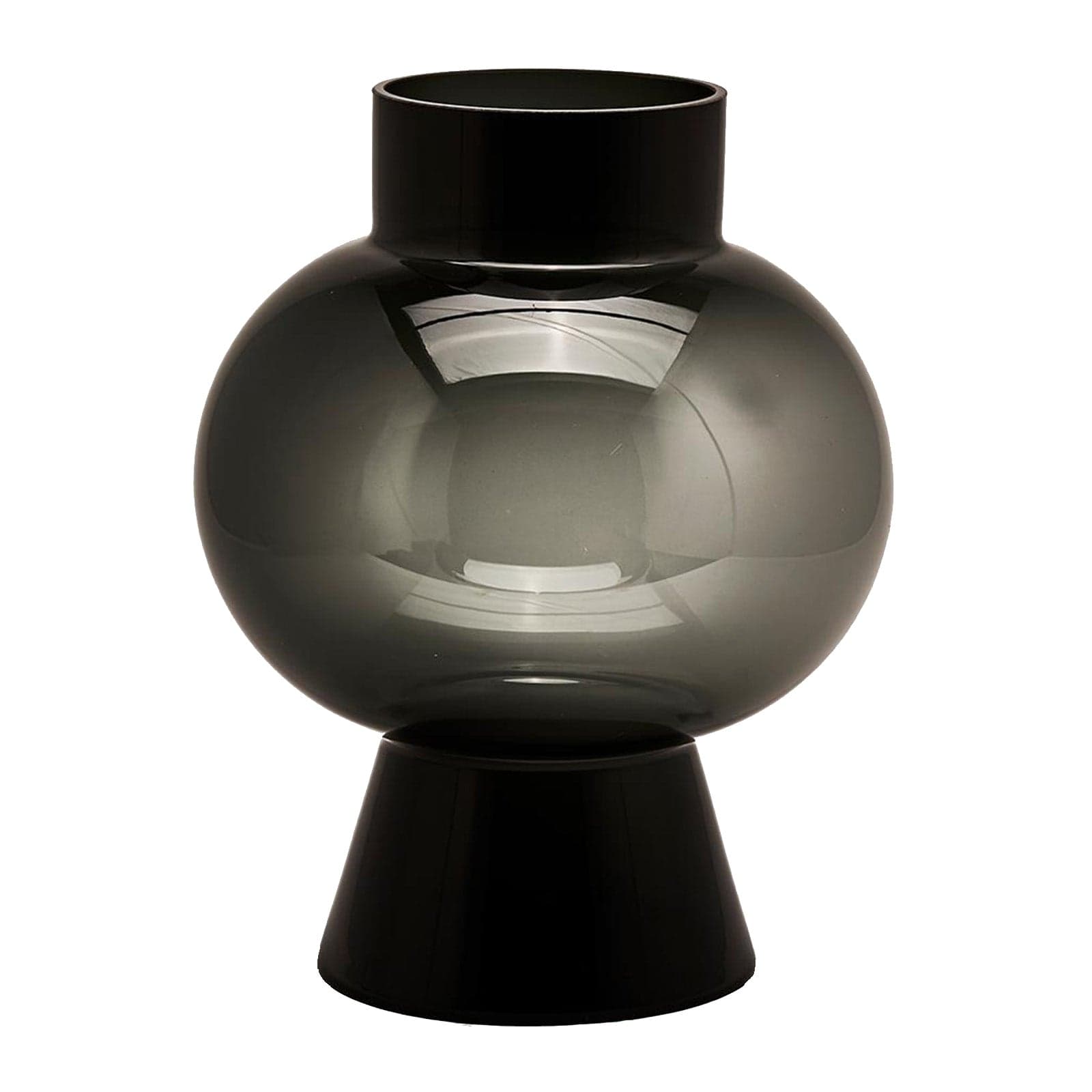 Vaso elegante in vetro Grigio Fumè a "Sfera" per piante e fiori moderno - 4