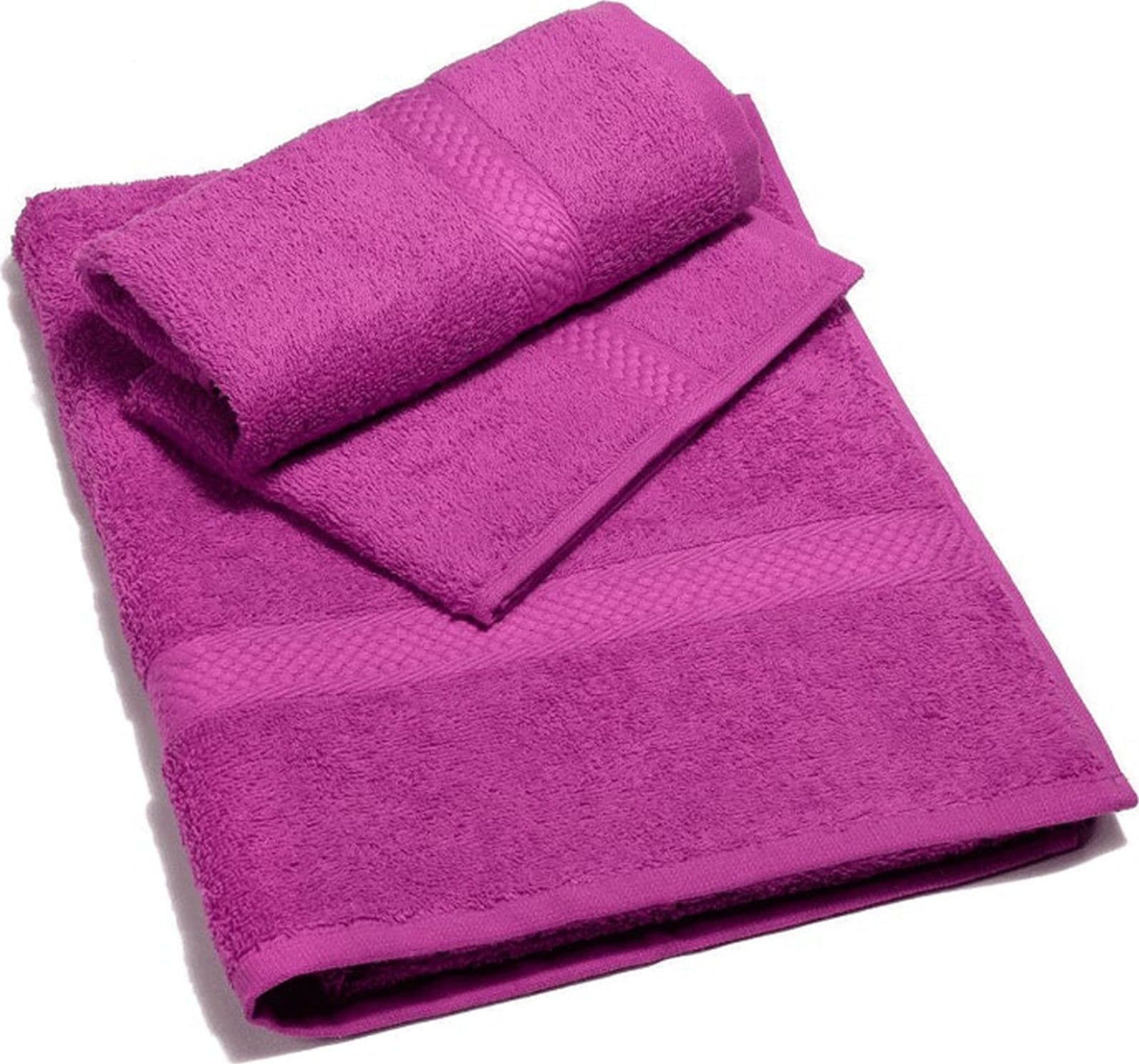 Asciugamano colorato da bagno con ospite "Minorca" 100 % in cotone Caleffi – Azalea – tessuto