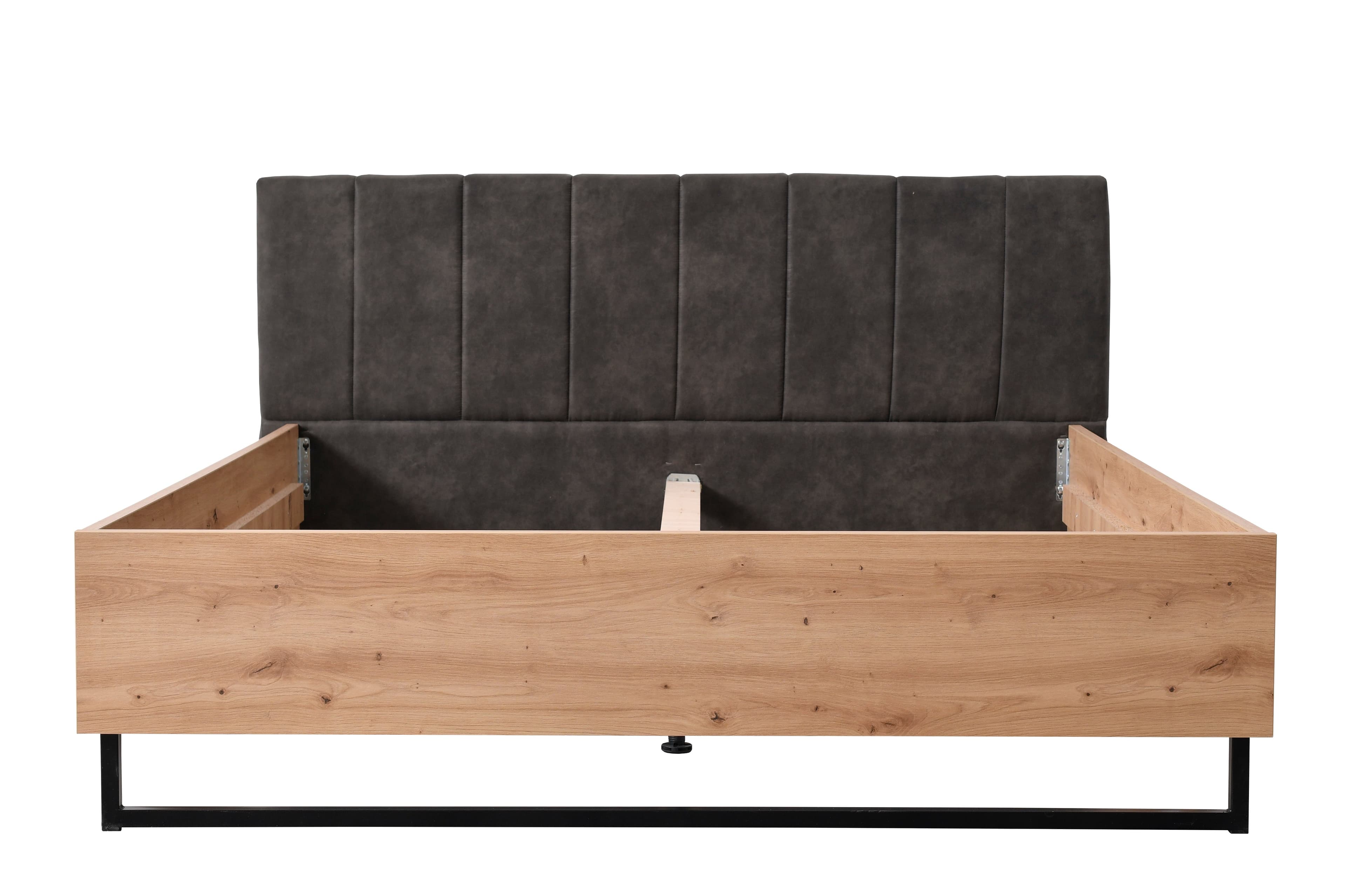 Letto anticato matrimoniale "Spain" struttura in legno rovere con spalliera nera Casa e cucina/Arredamento/Camera da letto/Letti strutture e basi/Letti Decor Space - Altamura, Commerciovirtuoso.it