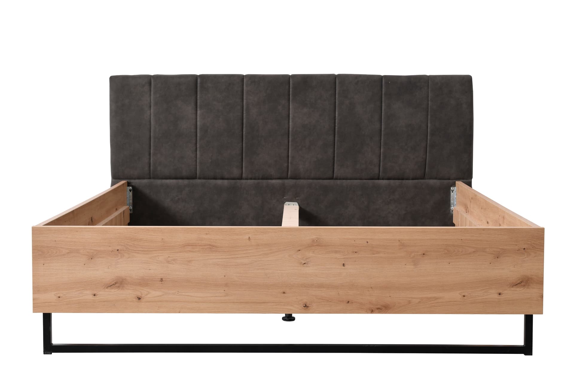 Letto anticato matrimoniale "Spain" struttura in legno rovere con spalliera nera in Letti Decor Space - Altamura, commercioVirtuoso.it