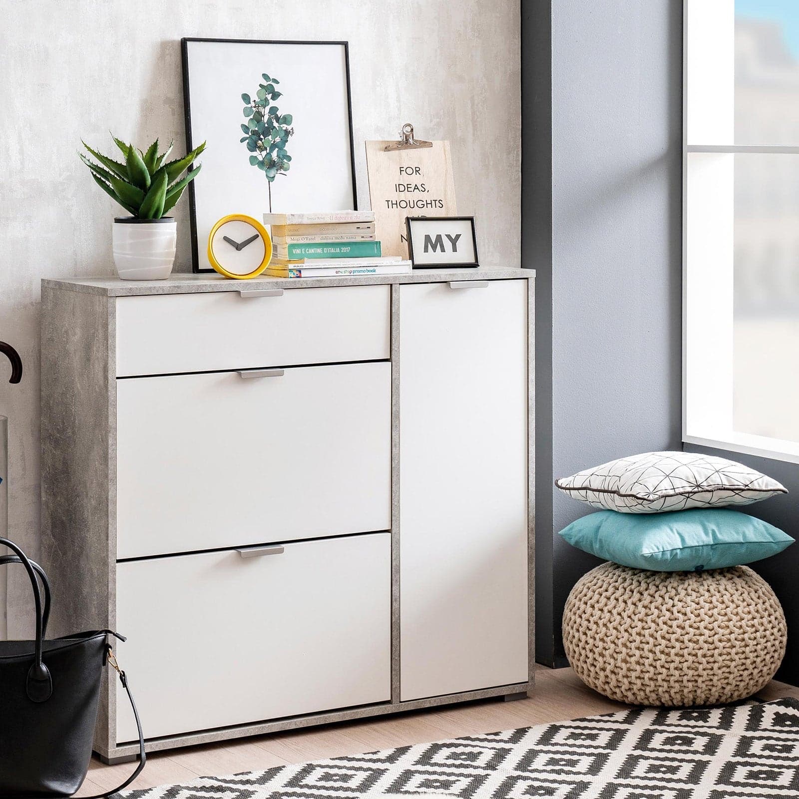 Scarpiera multiuso con 3 cassetti ed 1 anta "Ada" per interno armadio basso h 94,5 cm Casa e cucina/Organizzazione interni/Organizzazione guardaroba/Portascarpe/Scarpiere Decor Space - Altamura, Commerciovirtuoso.it