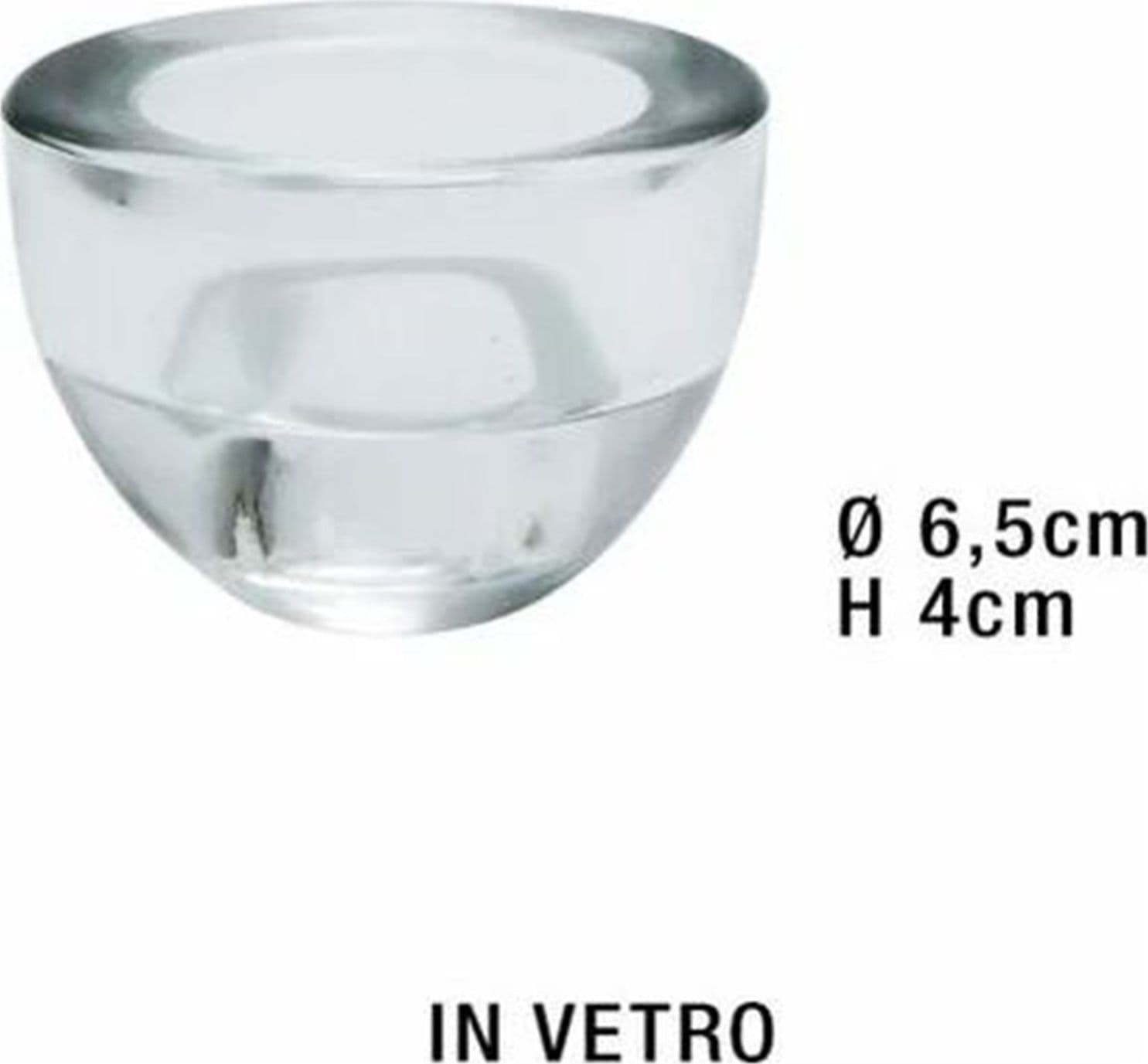 Portacandela tondo in vetro trasparente per candela e tealight elegante - 3
