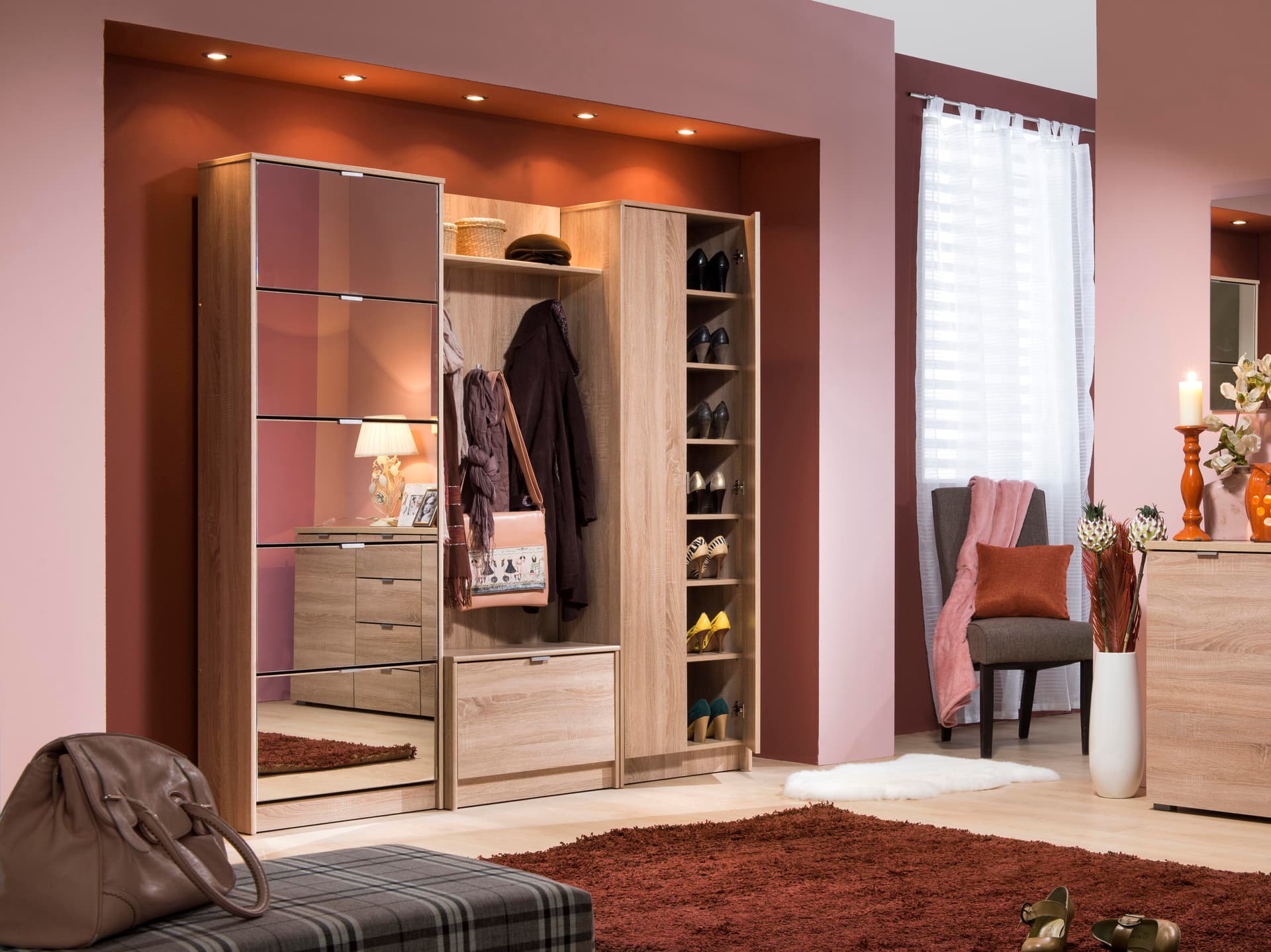 Scarpiera doppia profondità "Iceland" in legno con specchio, soluzione porta scarpe salva-spazio per la casa in Scarpiere Decor Space - Altamura, commercioVirtuoso.it
