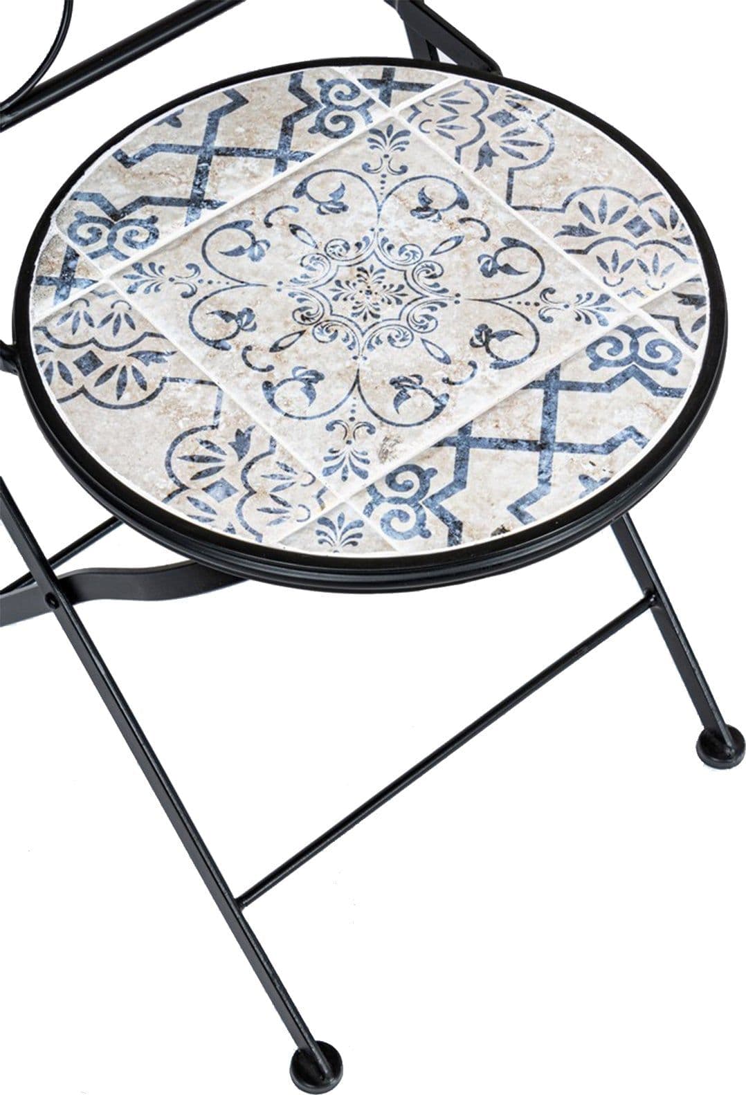 Tavolino quadrato "Erice" e sedie pieghevoli in acciaio per esterno da bar e giardino Giardino e giardinaggio/Arredamento da giardino e accessori/Tavoli e tavolini/Tavoli standard Decor Space - Altamura, Commerciovirtuoso.it