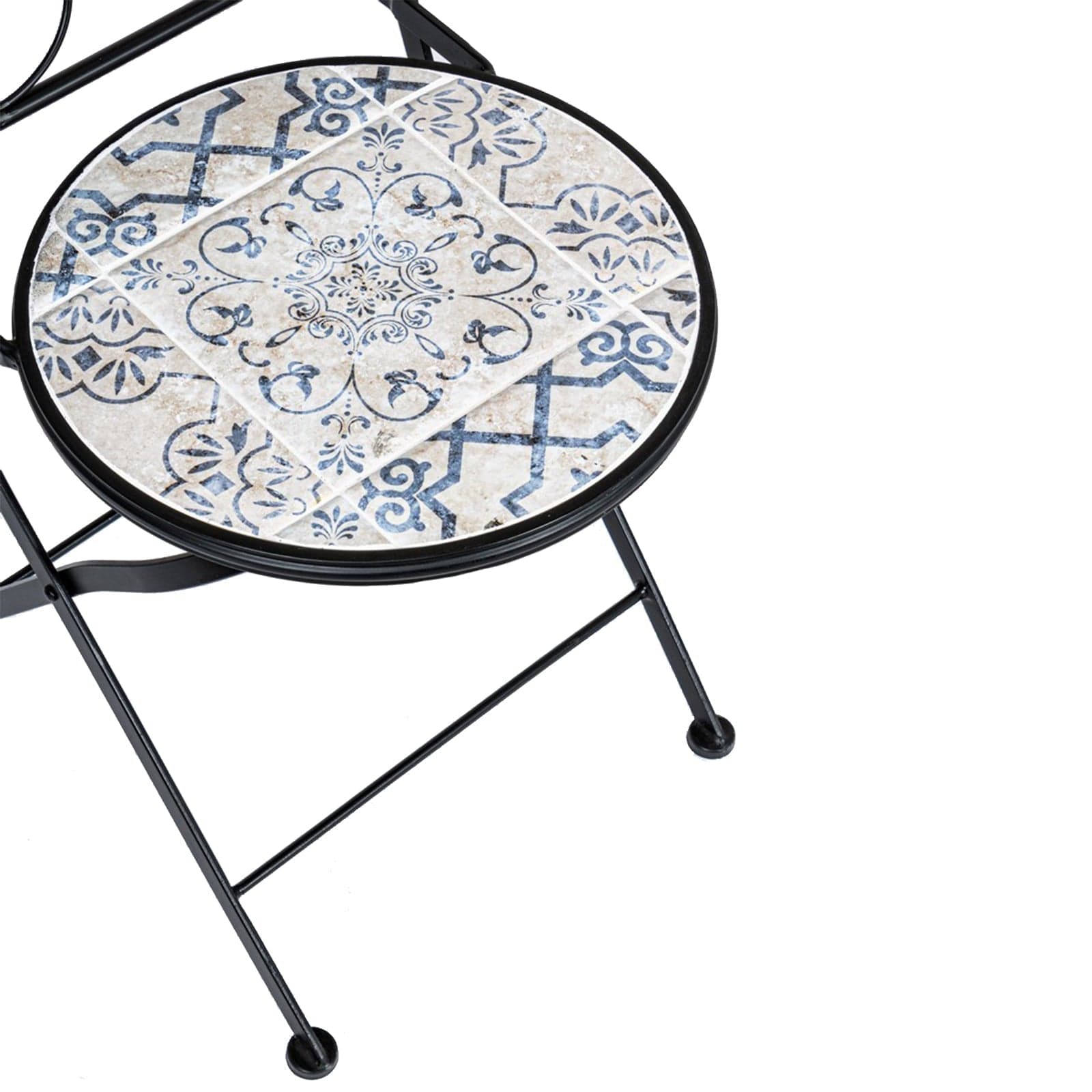 Tavolino quadrato "Erice" e sedie pieghevoli in acciaio per esterno da bar e giardino Giardino e giardinaggio/Arredamento da giardino e accessori/Tavoli e tavolini/Tavoli standard Decor Space - Altamura, Commerciovirtuoso.it