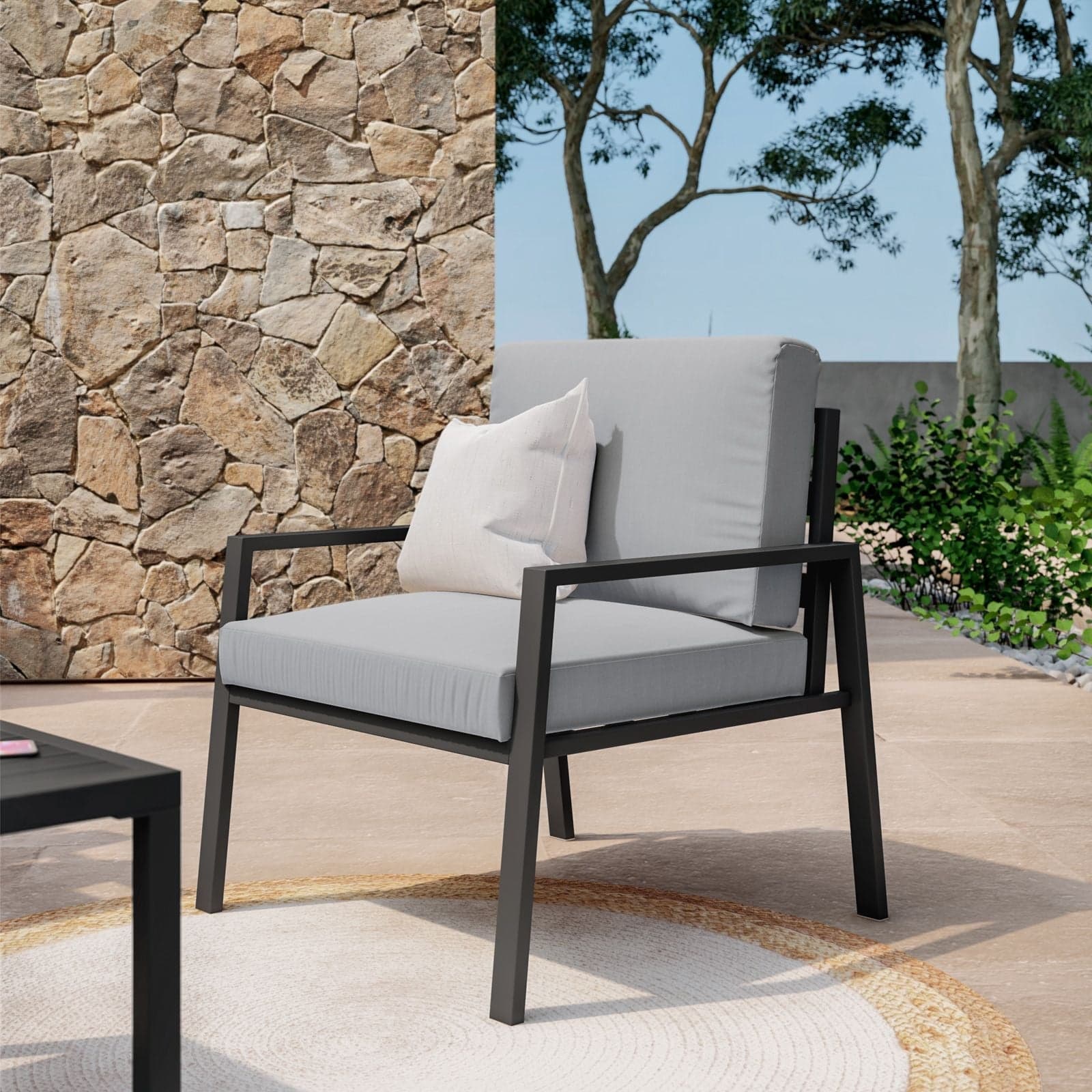 Salottino moderno per esterno "Barcellona" in alluminio con cuscini da giardino in Set di mobili Decor Space - Altamura, commercioVirtuoso.it