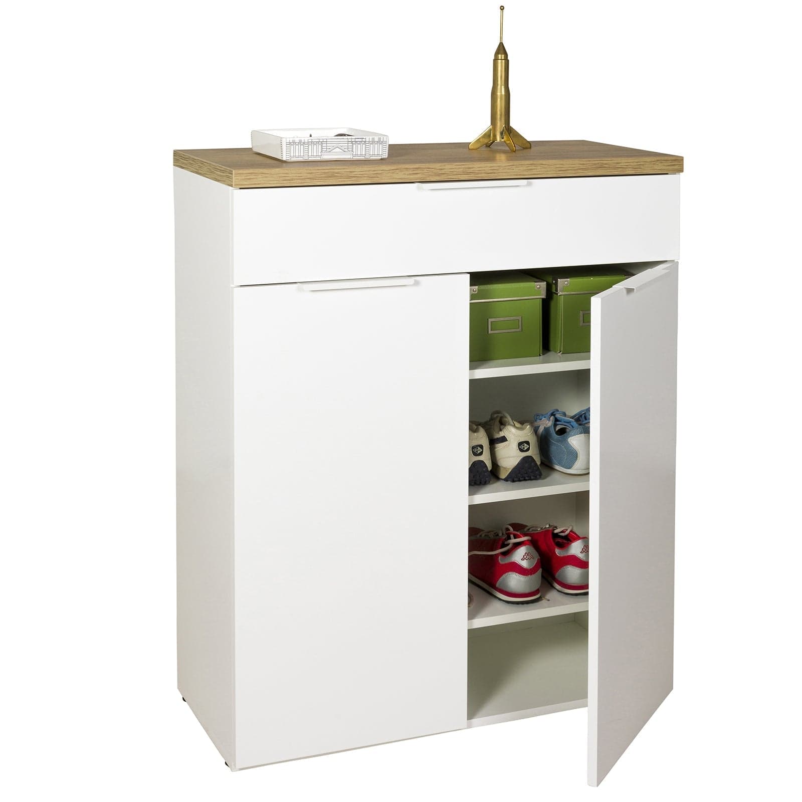 Scarpiera multiuso con 2 ante "Mundi" bianco laccato per interno armadio Basso in Scarpiere Decor Space - Altamura, commercioVirtuoso.it