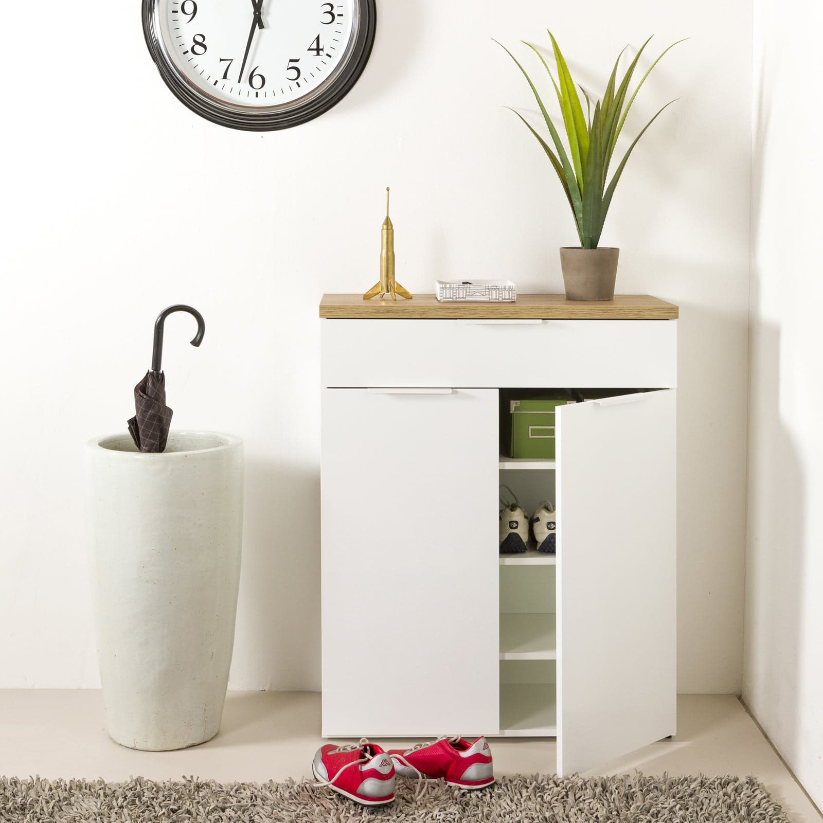 Scarpiera multiuso con 2 ante "Mundi" bianco laccato per interno armadio Basso in Scarpiere Decor Space - Altamura, commercioVirtuoso.it