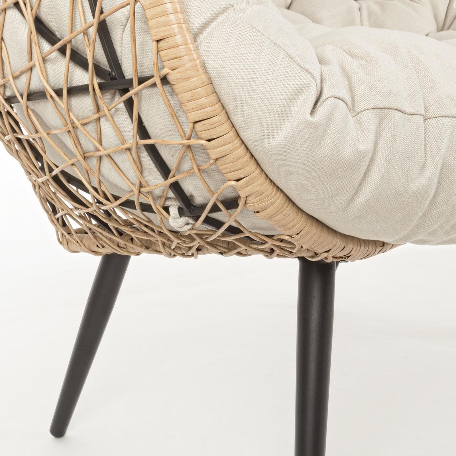 Poltrona Divano "marley" Da Esterno Salottino Intrecciato Con Cuscino Giardino e giardinaggio/Arredamento da giardino e accessori/Dondoli coperti Decor Space - Altamura, Commerciovirtuoso.it