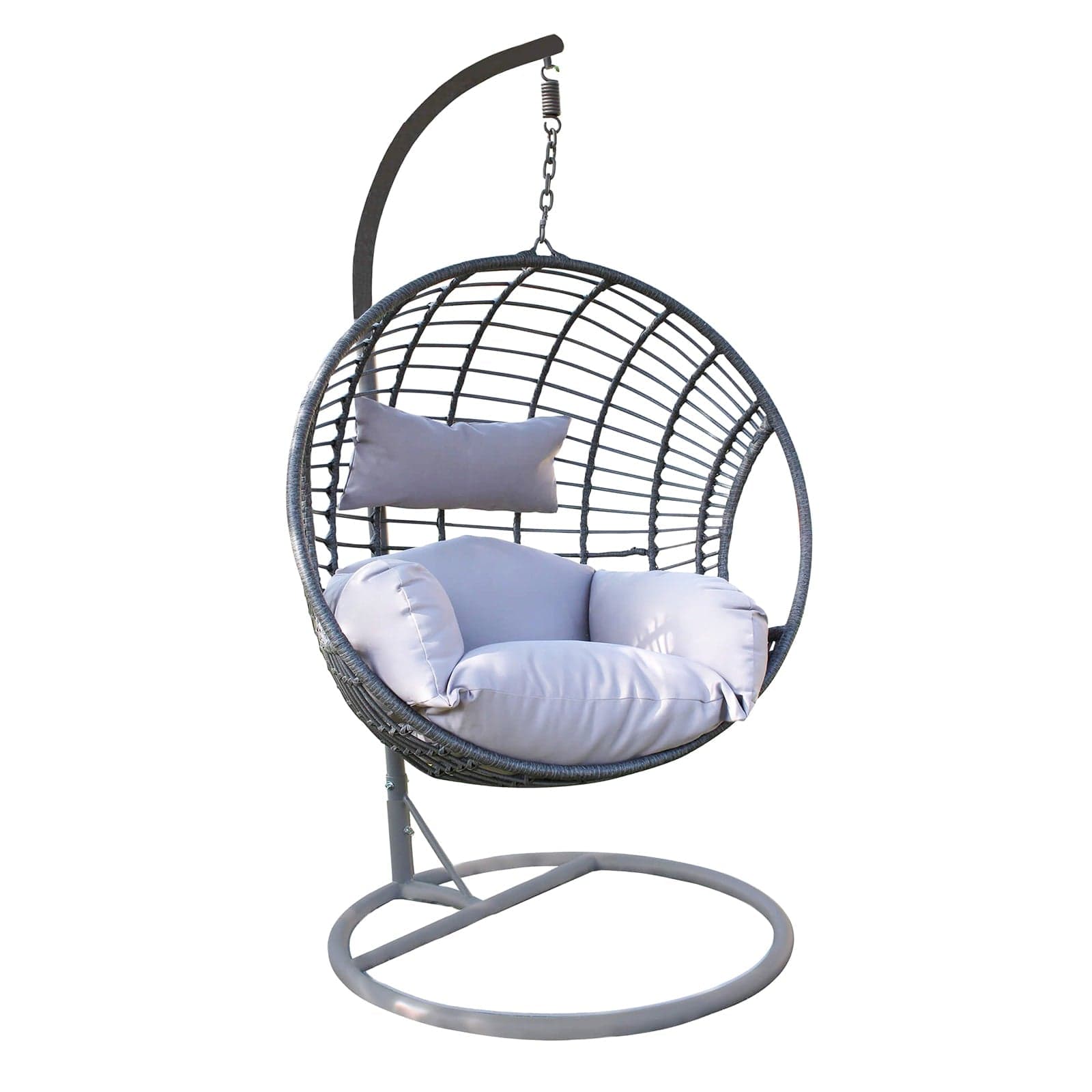Poltrona a dondolo sospesa "Extra Large" per giardino e veranda in rattan con cuscino in Dondoli coperti Decor Space - Altamura, commercioVirtuoso.it