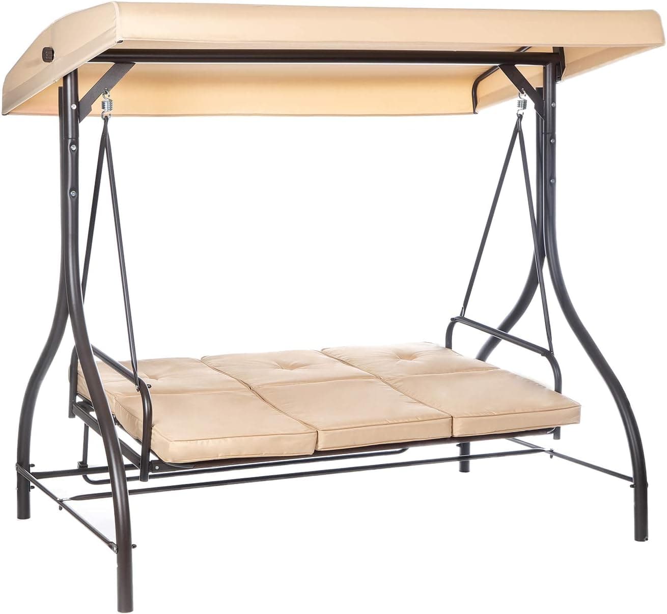Dondolo 3 posti "Katay" altalena da giardino e veranda reclinabile a letto 194 cm in Dondoli coperti Decor Space - Altamura, commercioVirtuoso.it