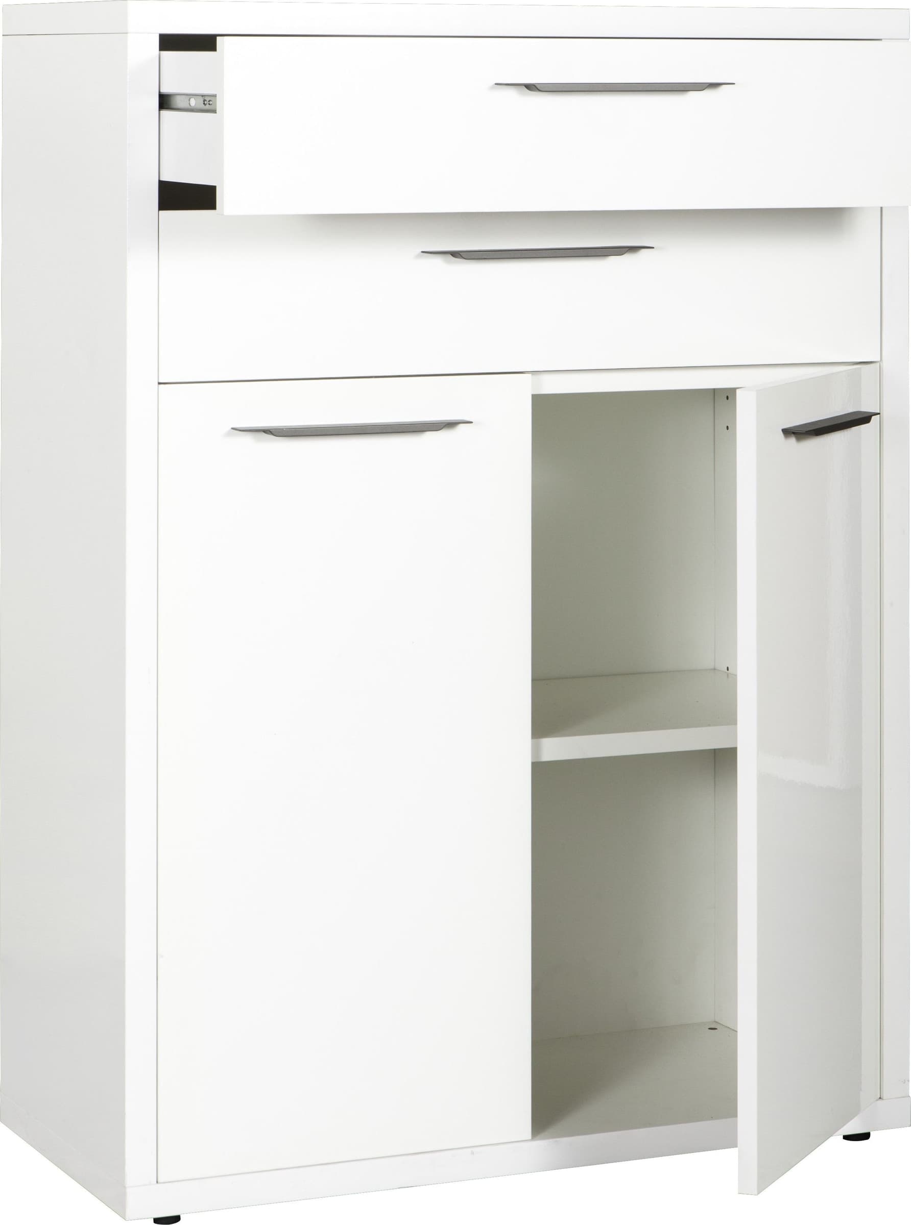 Libreria Bassa con 2 ante e 2 cassetti in legno da ufficio e cameretta arredamento "Made in Italy" in Librerie Decor Space - Altamura, commercioVirtuoso.it