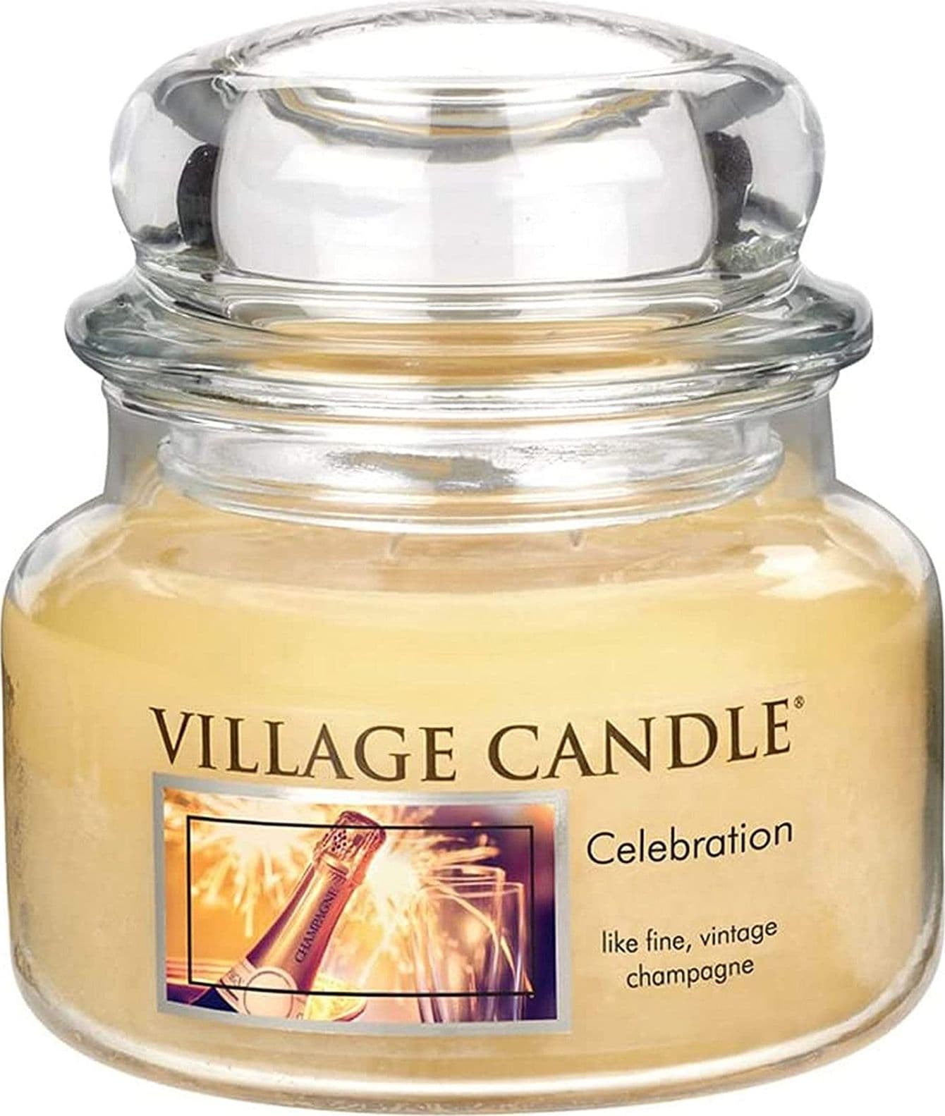 Candele profumate "Village Candle" profumatore per ambienti, Giara in vetro da 11 once – CELEBRATION – beige