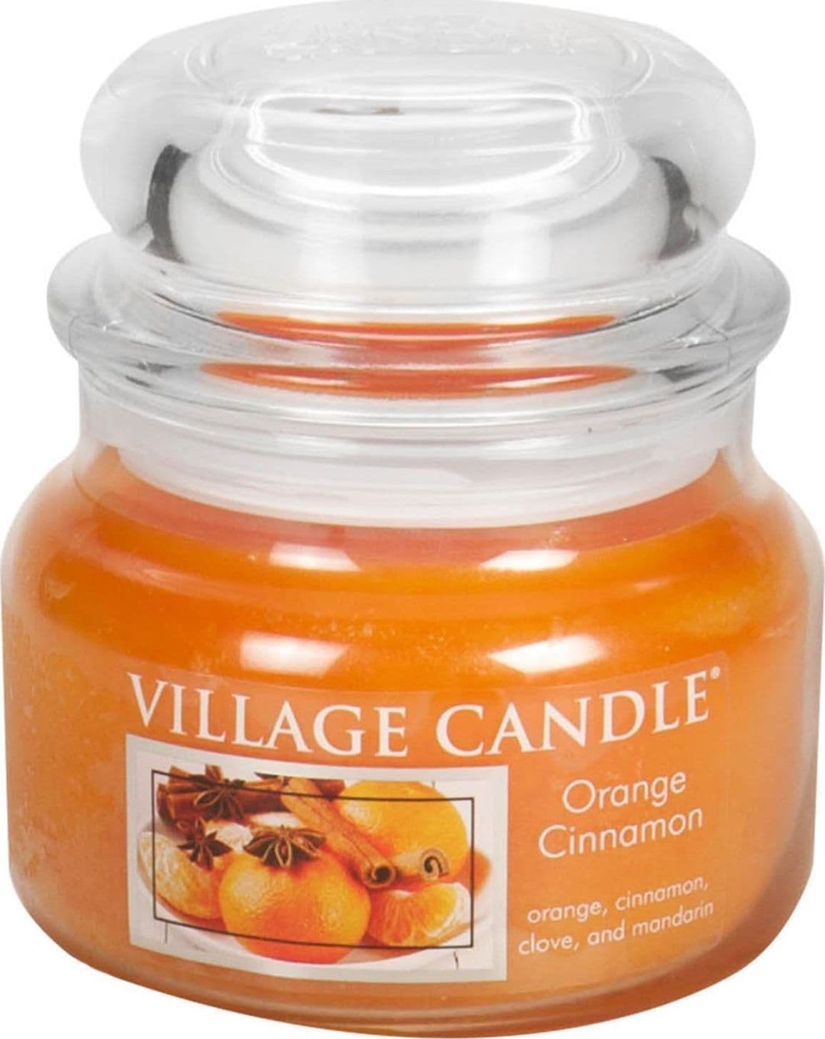 Candele profumate "Village Candle" profumatore per ambienti, Giara in vetro da 11 once – ORANGE & CINNAMON – arancione