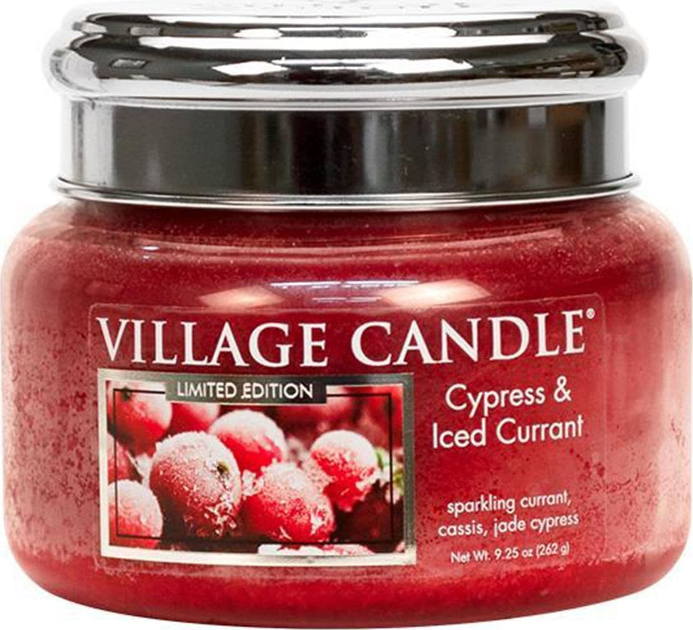 Candele profumate "Village Candle" profumatore per ambienti, Giara in vetro da 11 once – CYPRESS & ICED CURRANT – classico