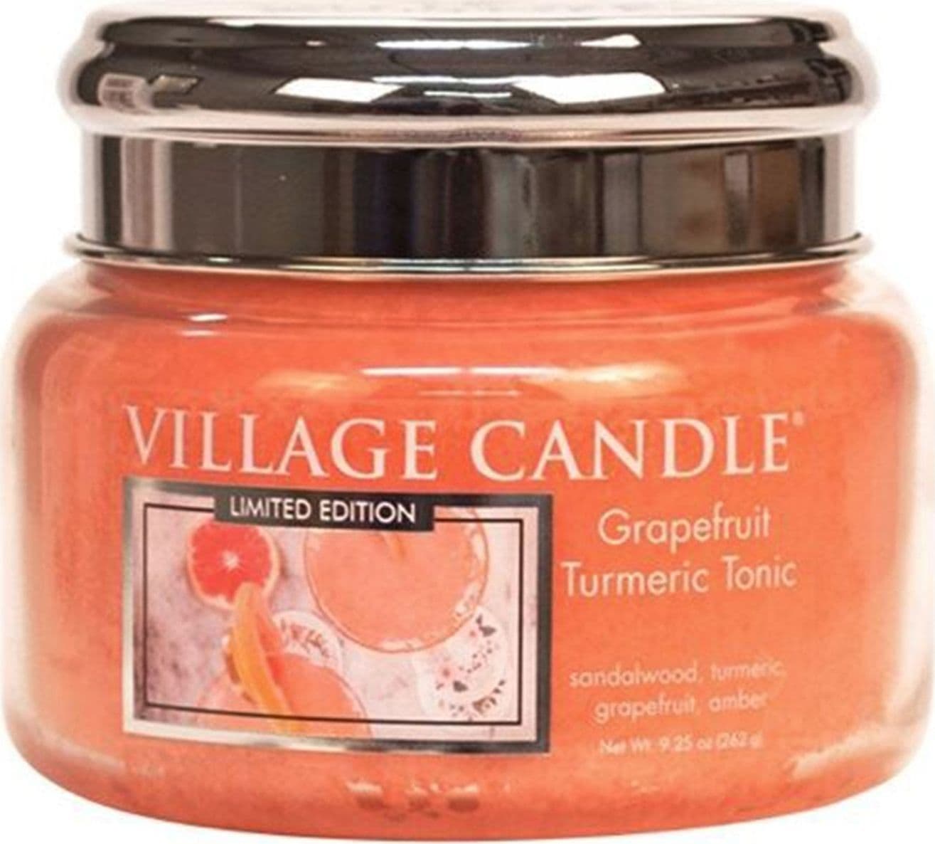 Candele profumate "Village Candle" profumatore per ambienti, Giara in vetro da 11 once – GRAPEFRUIT TURMERIC TONIC –