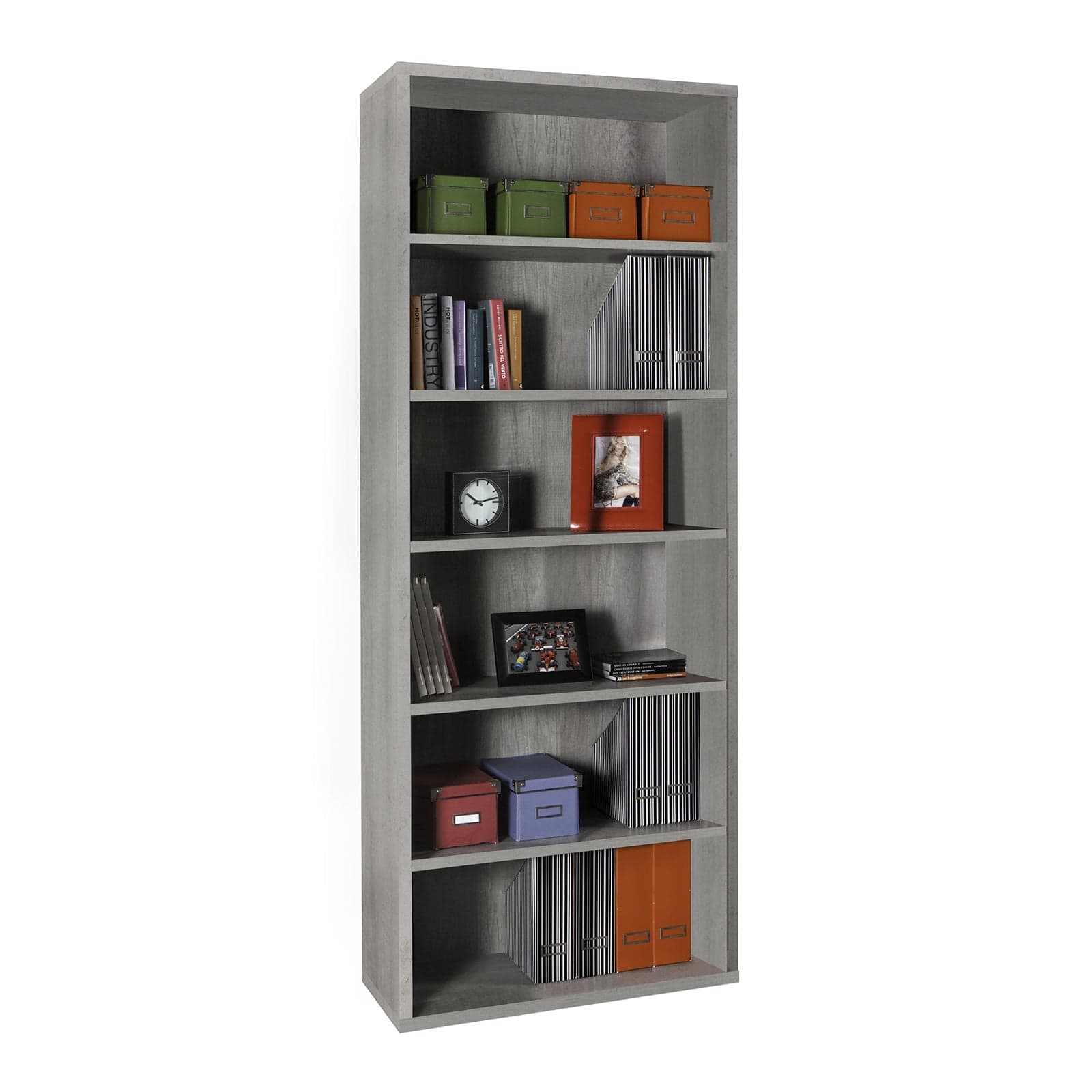 Libreria larga con 6 ripiani in legno da ufficio e cameretta arredamento "Made in Italy" - 15