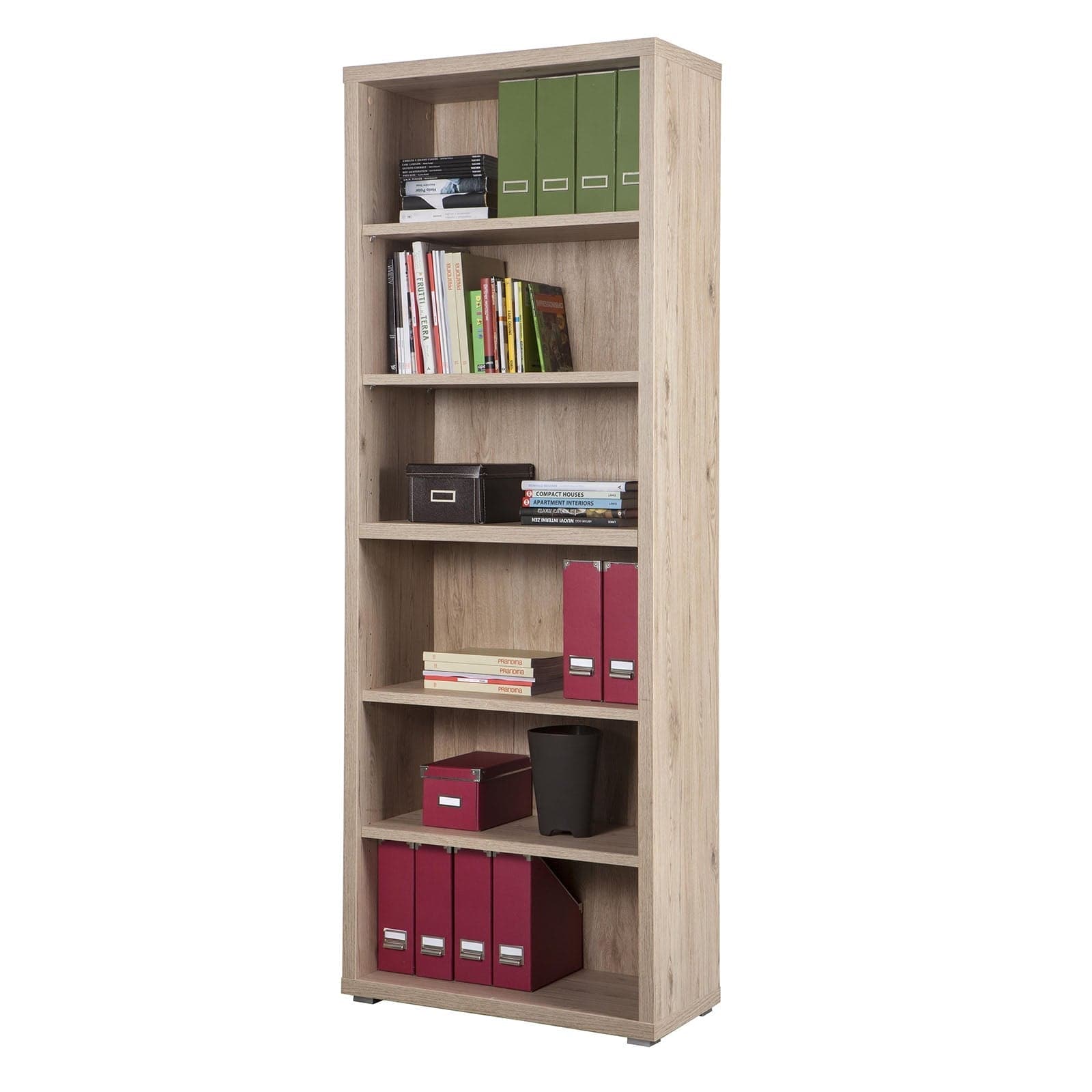 Libreria larga con 6 ripiani in legno da ufficio e cameretta arredamento "Made in Italy" in Librerie Decor Space - Altamura, commercioVirtuoso.it