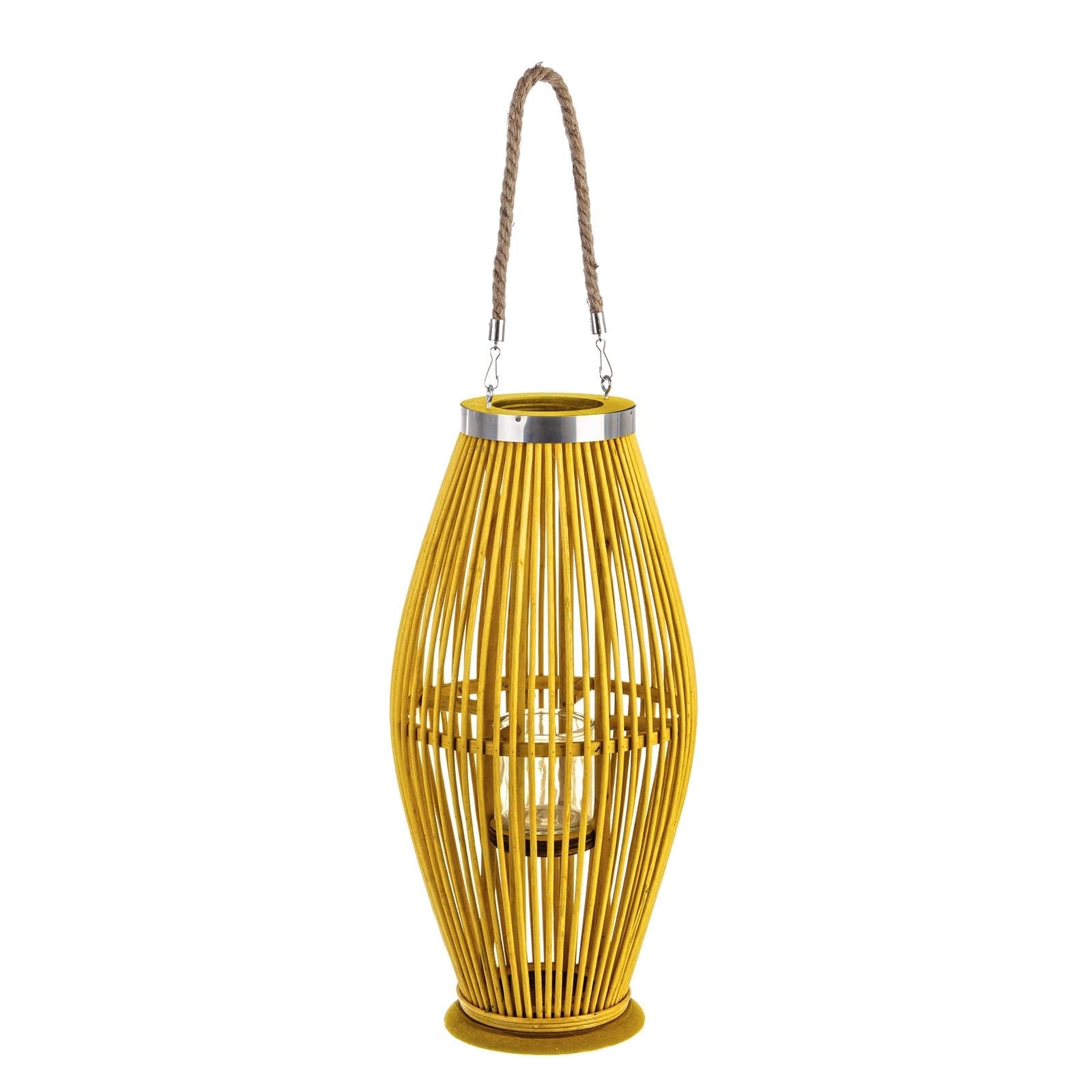 Lanterna da esterno "Jadida" con manico in juta decorazione per giardino in vimini - 8