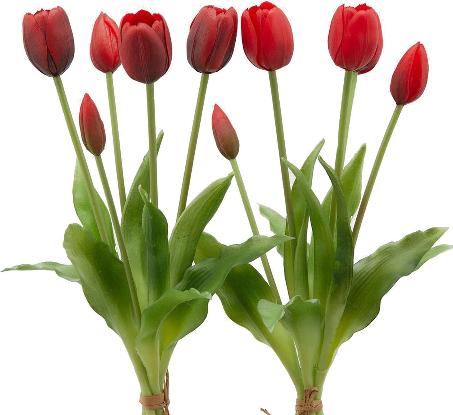 Fiore artificiale "tulipano" effetto realistico con stelo e foglie verdi – Rosso, 40 cm – Edg Di Enzo De Gasperi – pianta
