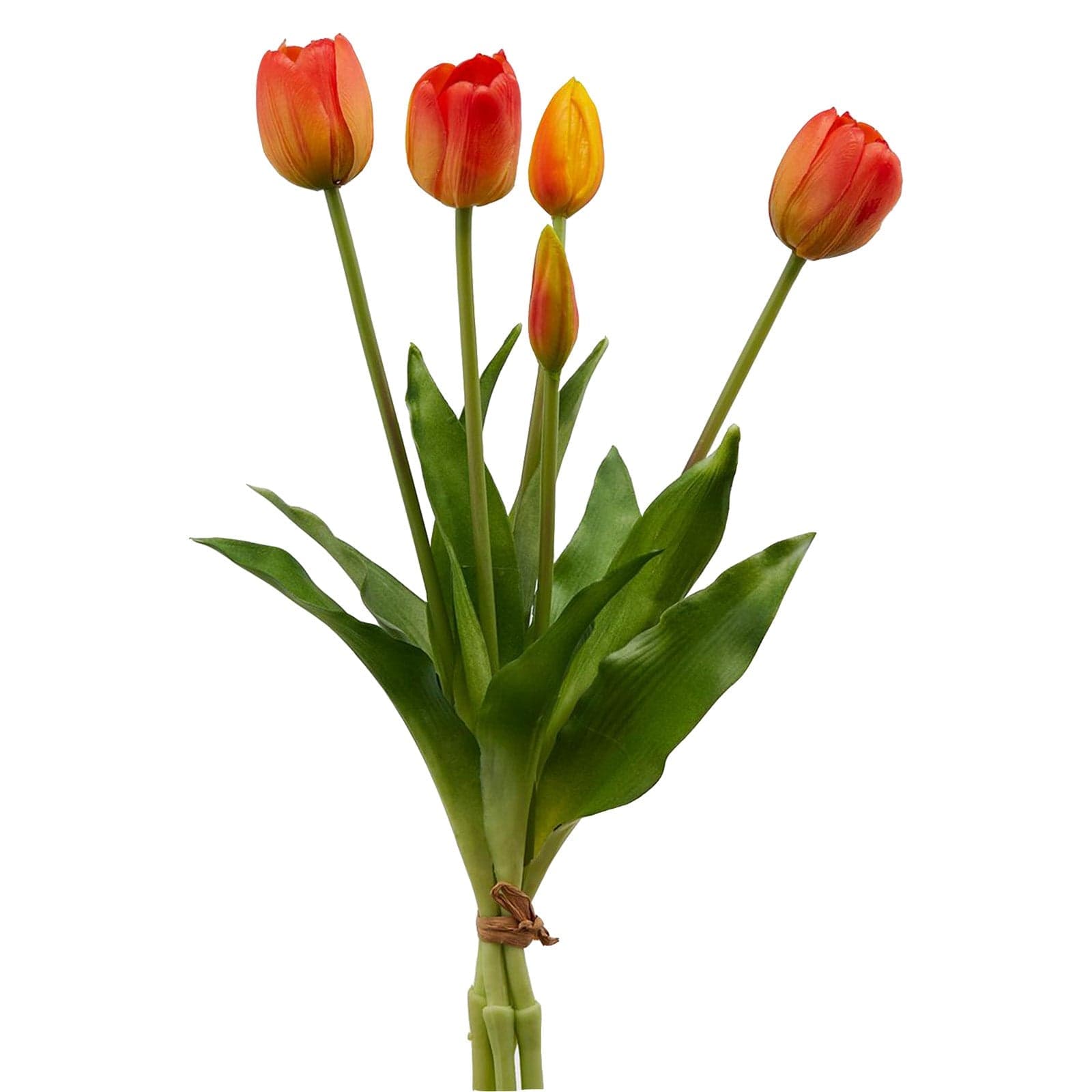 Fiore artificiale "tulipano" effetto realistico con stelo e foglie verdi - 25