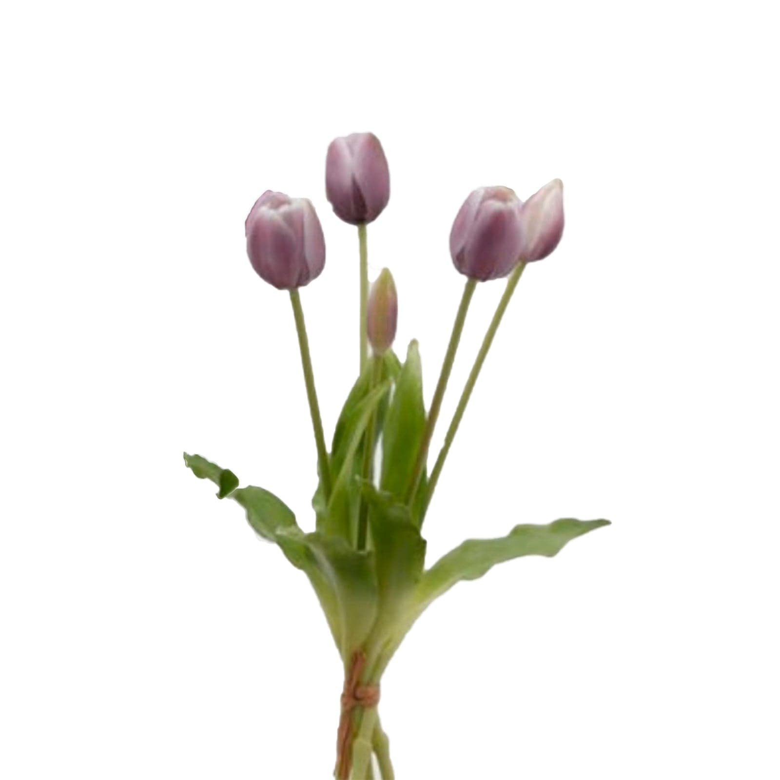 Fiore artificiale "tulipano" effetto realistico con stelo e foglie verdi - 23