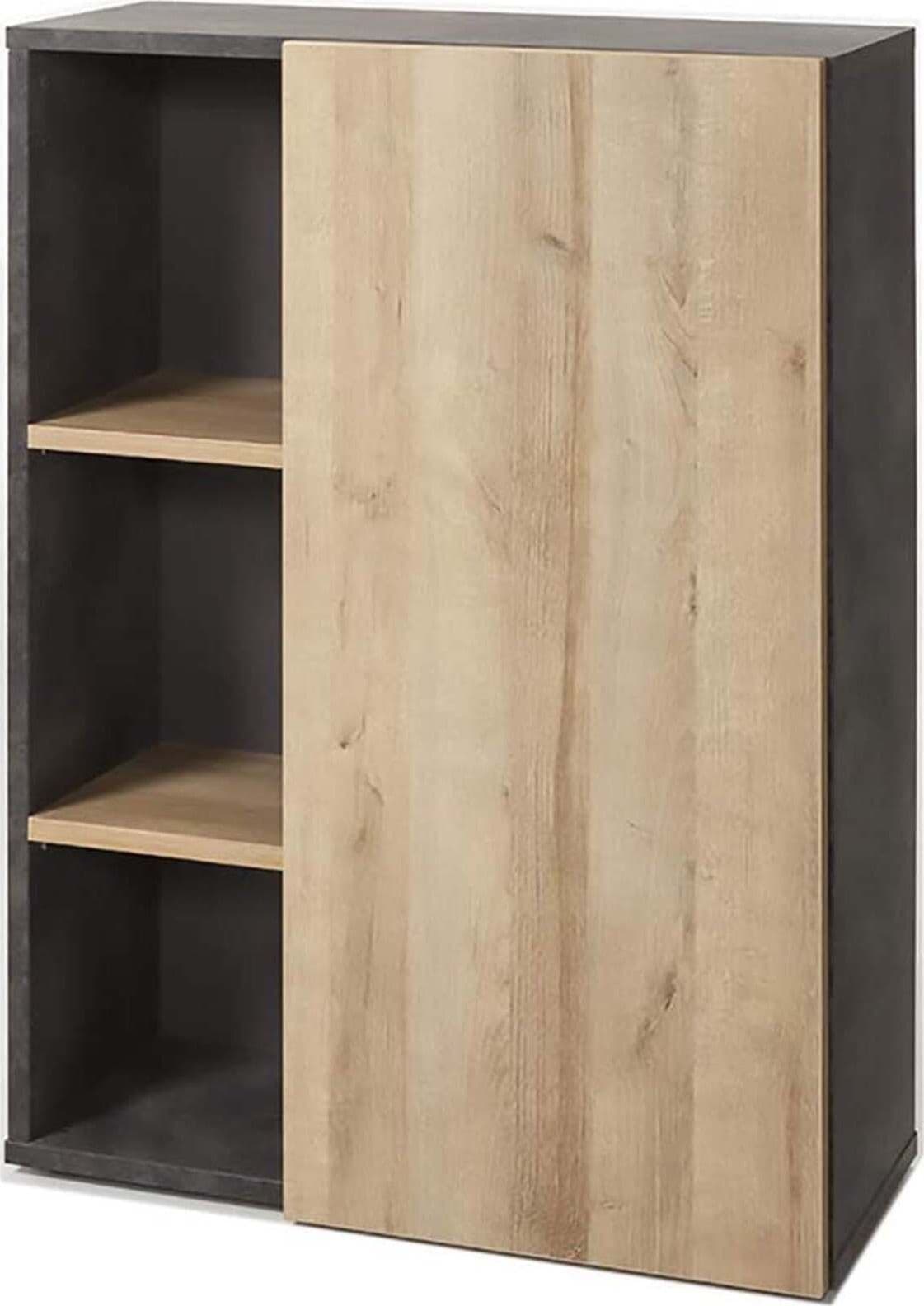 Libreria bassa da ufficio 3 ripiani con anta in legno, arredamento interno h 110 cm Casa e cucina/Arredamento/Studio/Mobiletti e credenze/Librerie Decor Space - Altamura, Commerciovirtuoso.it