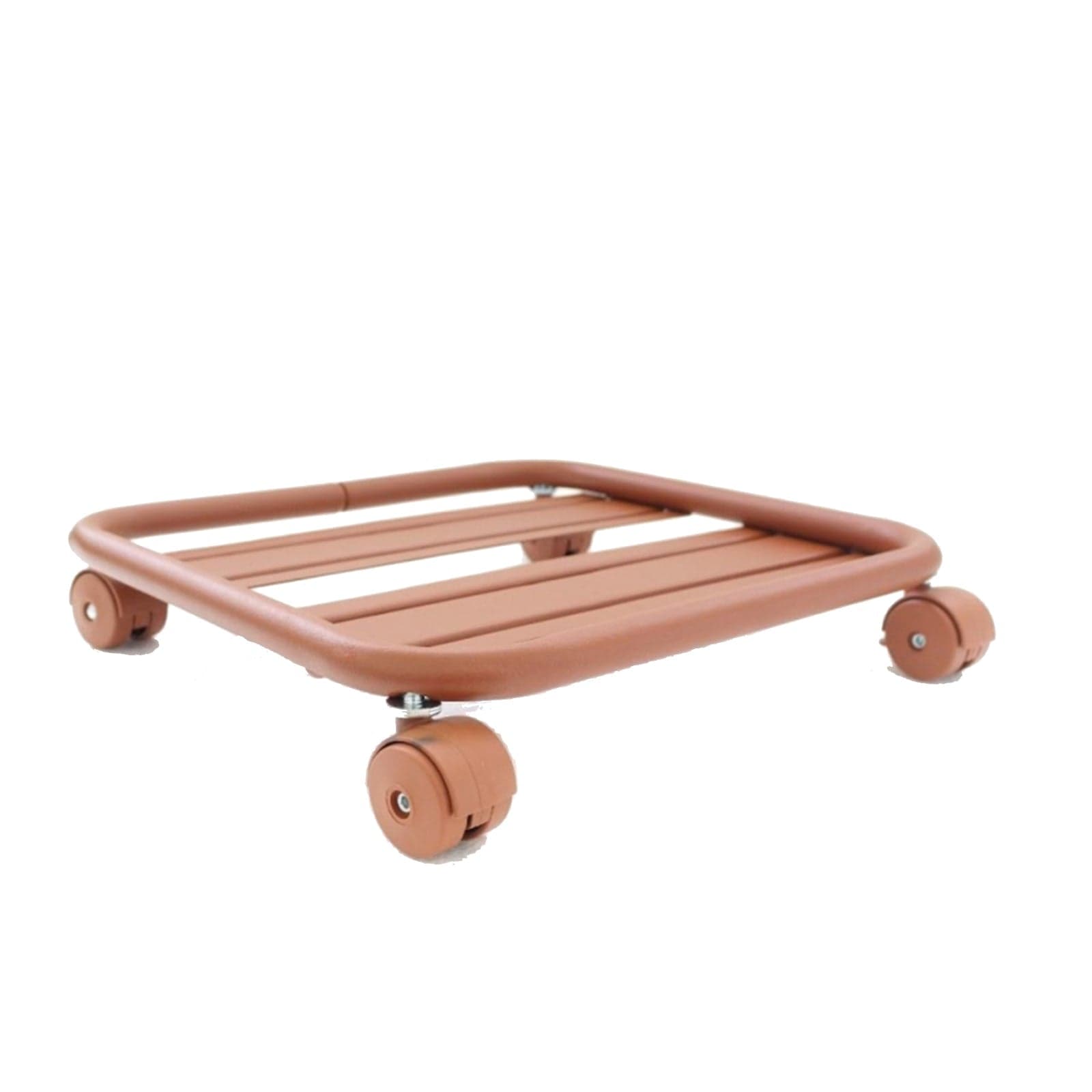Sottovaso a carrello quadrato con ruote bidirezionali e freni in acciaio 38 cm in Sottovasi Decor Space - Altamura, commercioVirtuoso.it