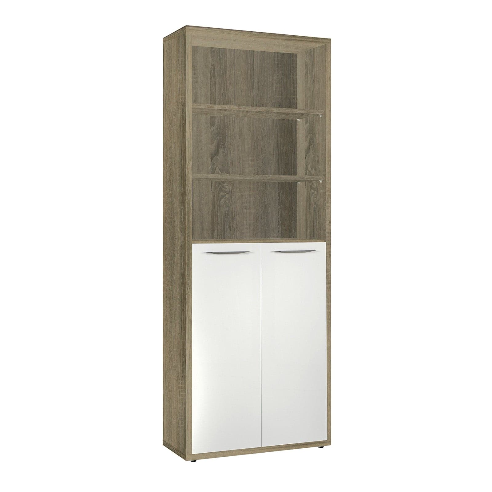 Libreria larga con 2 ante basse in legno da ufficio e cameretta arredamento "Made in Italy" in Librerie Decor Space - Altamura, commercioVirtuoso.it