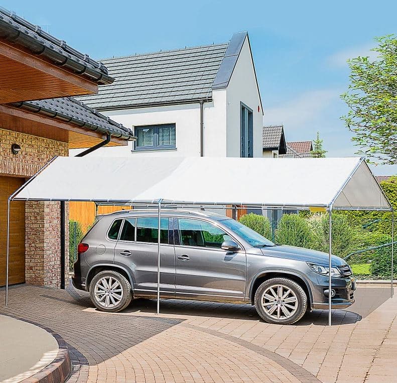 Gazebo per auto "Carport" con pali in acciaio 3 x 6 mt garage da giardino Giardino e giardinaggio/Arredamento da giardino e accessori/Ombrelloni tende e tettucci parasole/Gazebo Decor Space - Altamura, Commerciovirtuoso.it