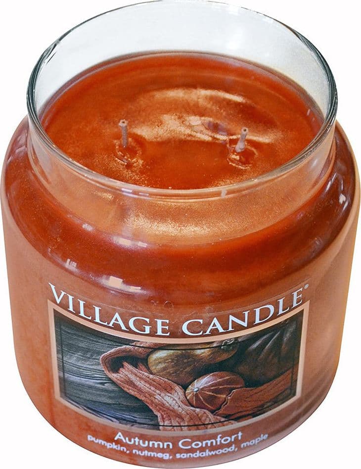 Candele profumate "Village Candle" profumatore per ambienti, Giara in vetro 730 gr, 26 once – AUTUMN CONFORT – classico